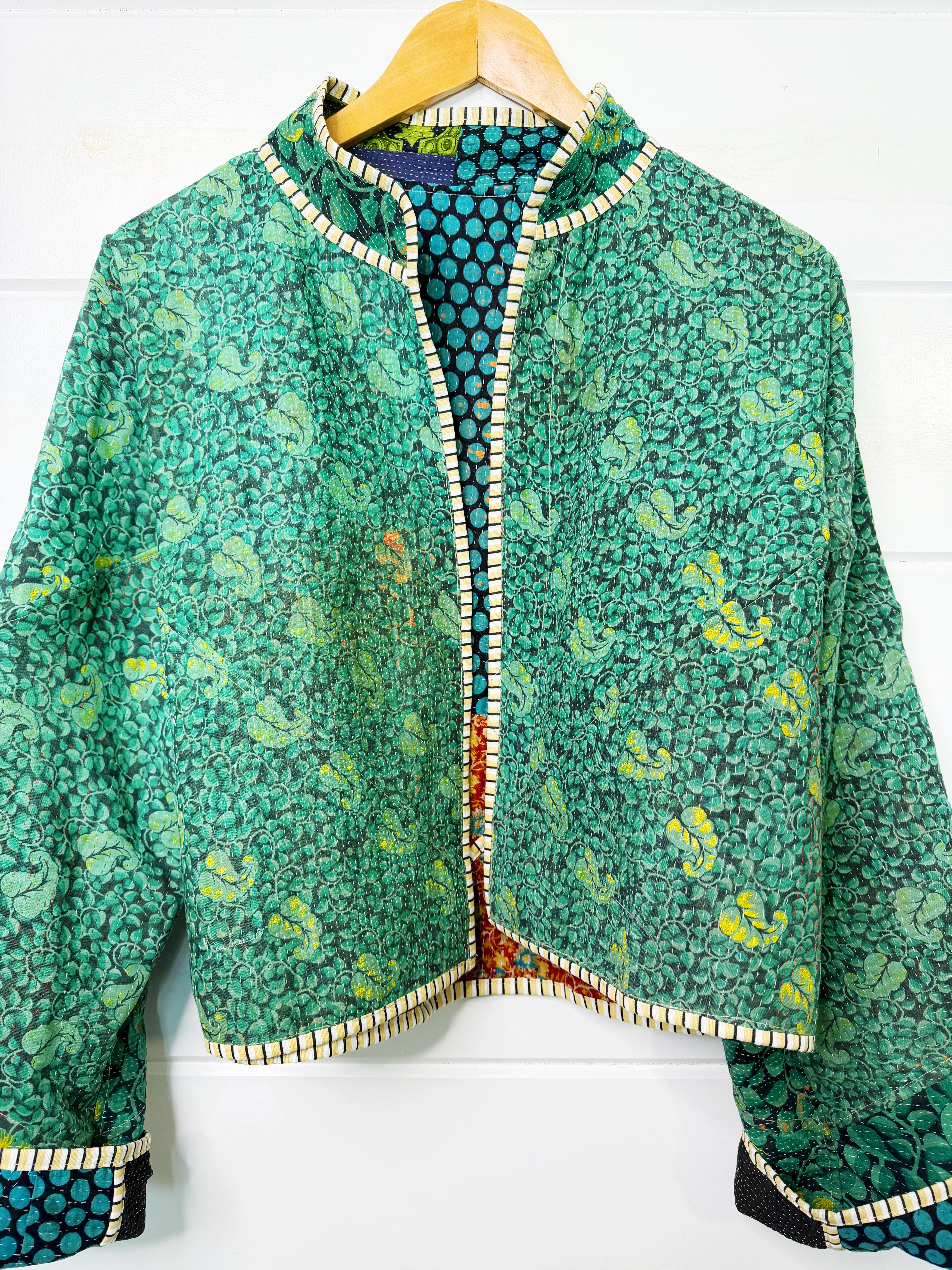 Patchwork Kantha Jacket – Quilted Reversible Blanket Coat