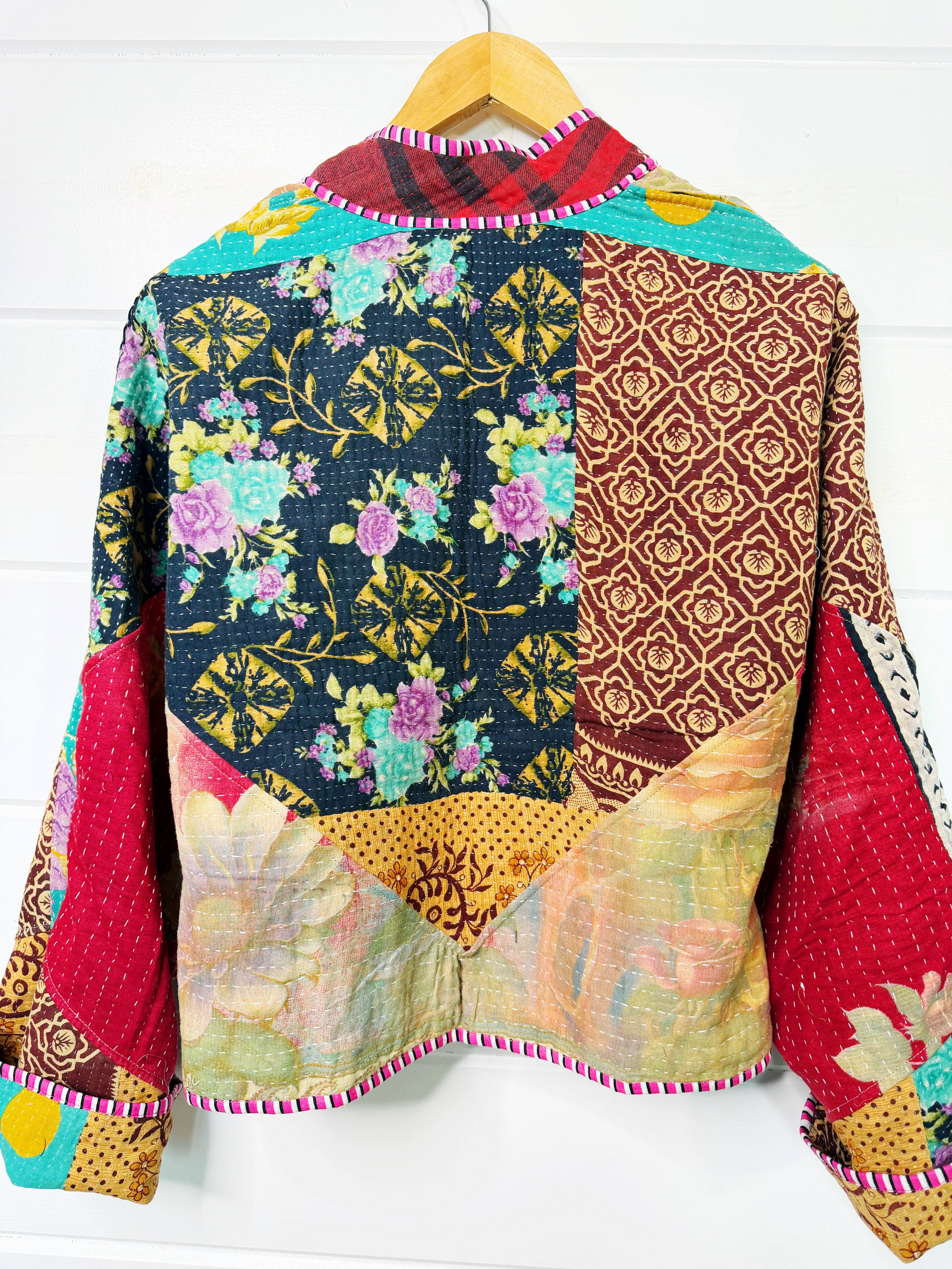 Patchwork Kantha Jacket – Quilted Reversible Blanket Coat