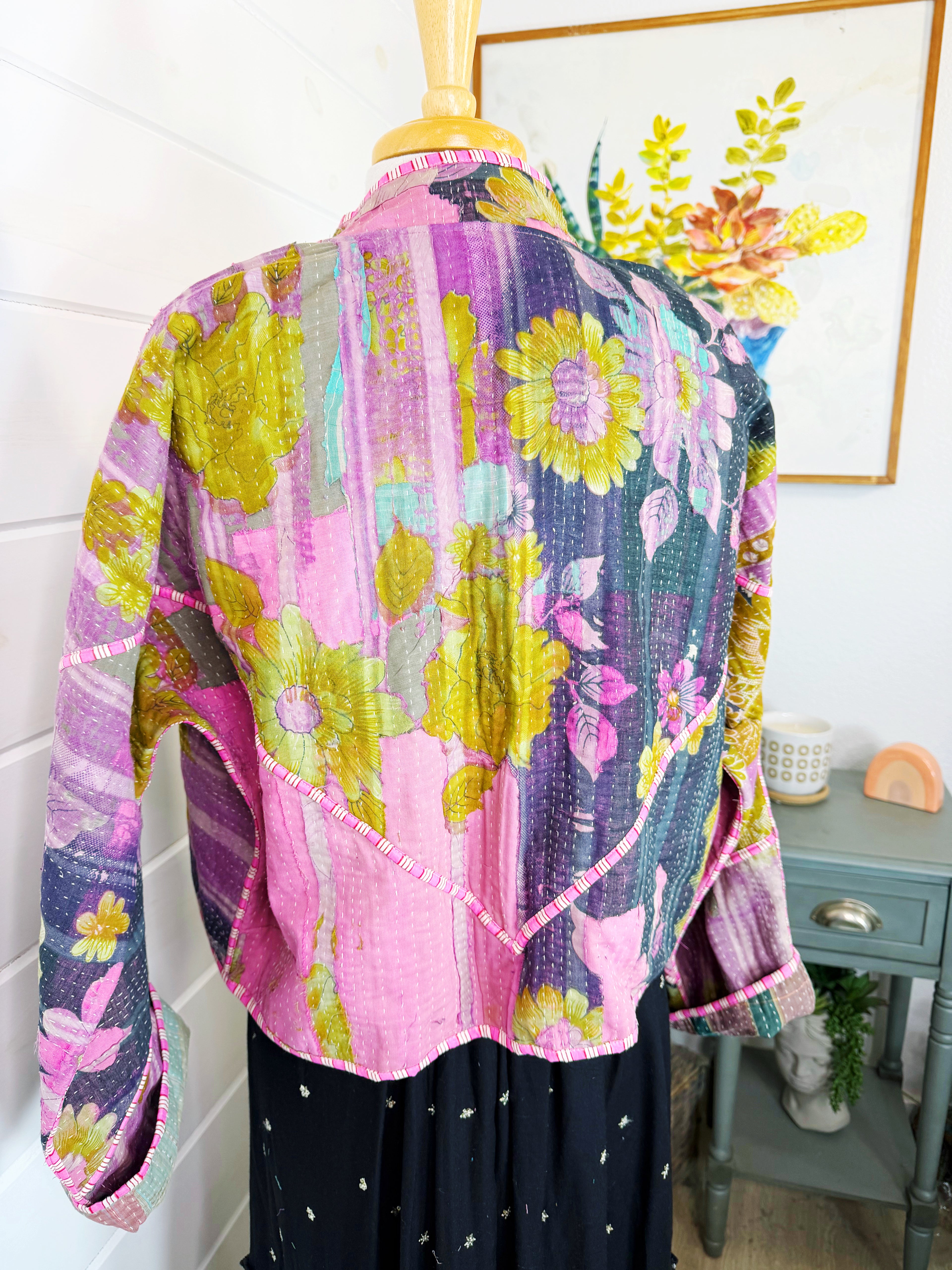 Patchwork Kantha Jacket – Quilted Reversible Blanket Coat