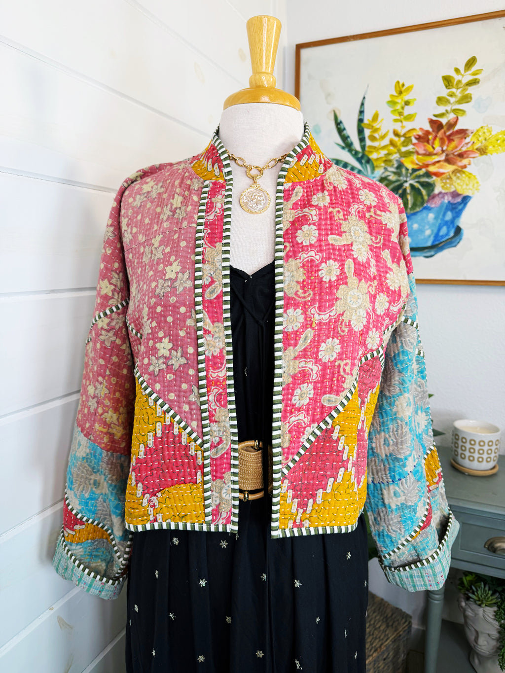 Patchwork Kantha Jacket – Quilted Reversible Blanket Coat