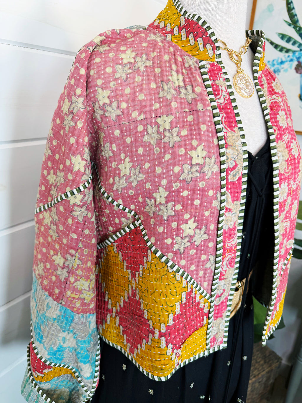 Patchwork Kantha Jacket – Quilted Reversible Blanket Coat