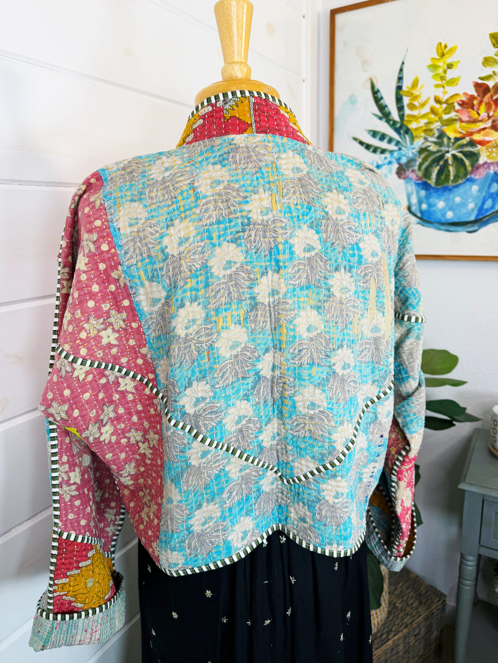 Patchwork Kantha Jacket – Quilted Reversible Blanket Coat