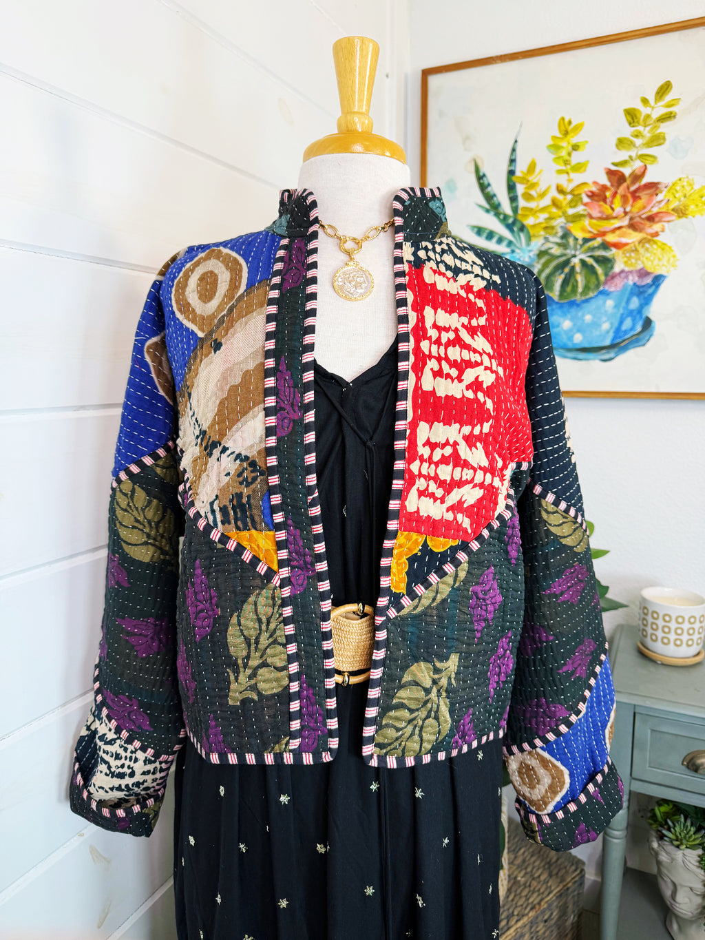 Patchwork Kantha Jacket – Quilted Reversible Blanket Coat