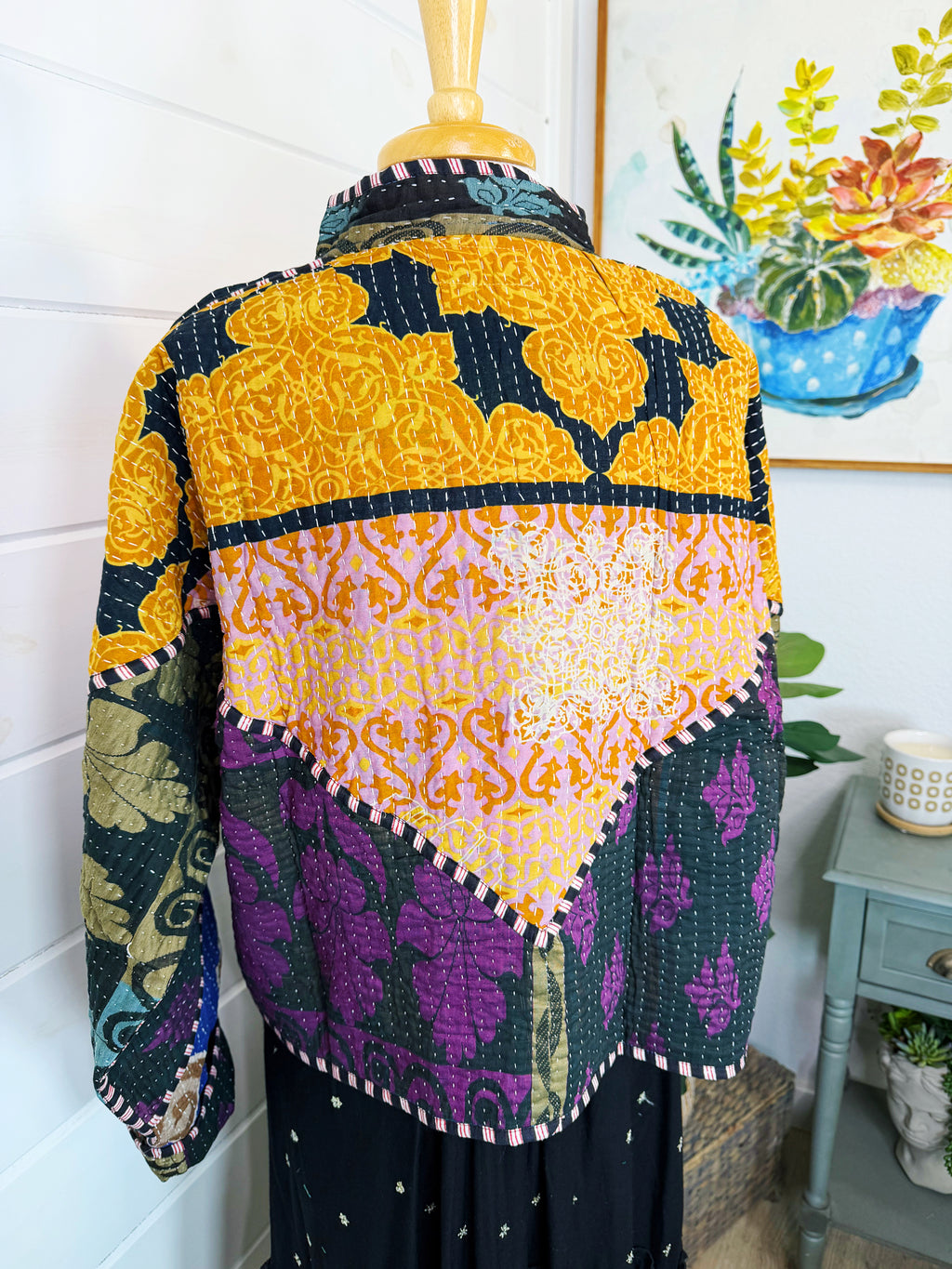 Patchwork Kantha Jacket – Quilted Reversible Blanket Coat