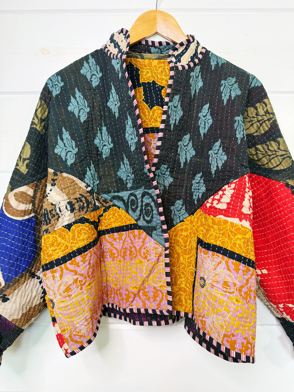 Patchwork Kantha Jacket – Quilted Reversible Blanket Coat