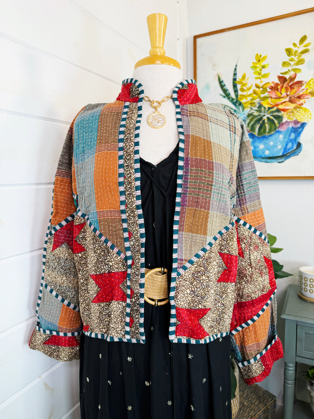 Patchwork Kantha Jacket – Quilted Reversible Blanket Coat
