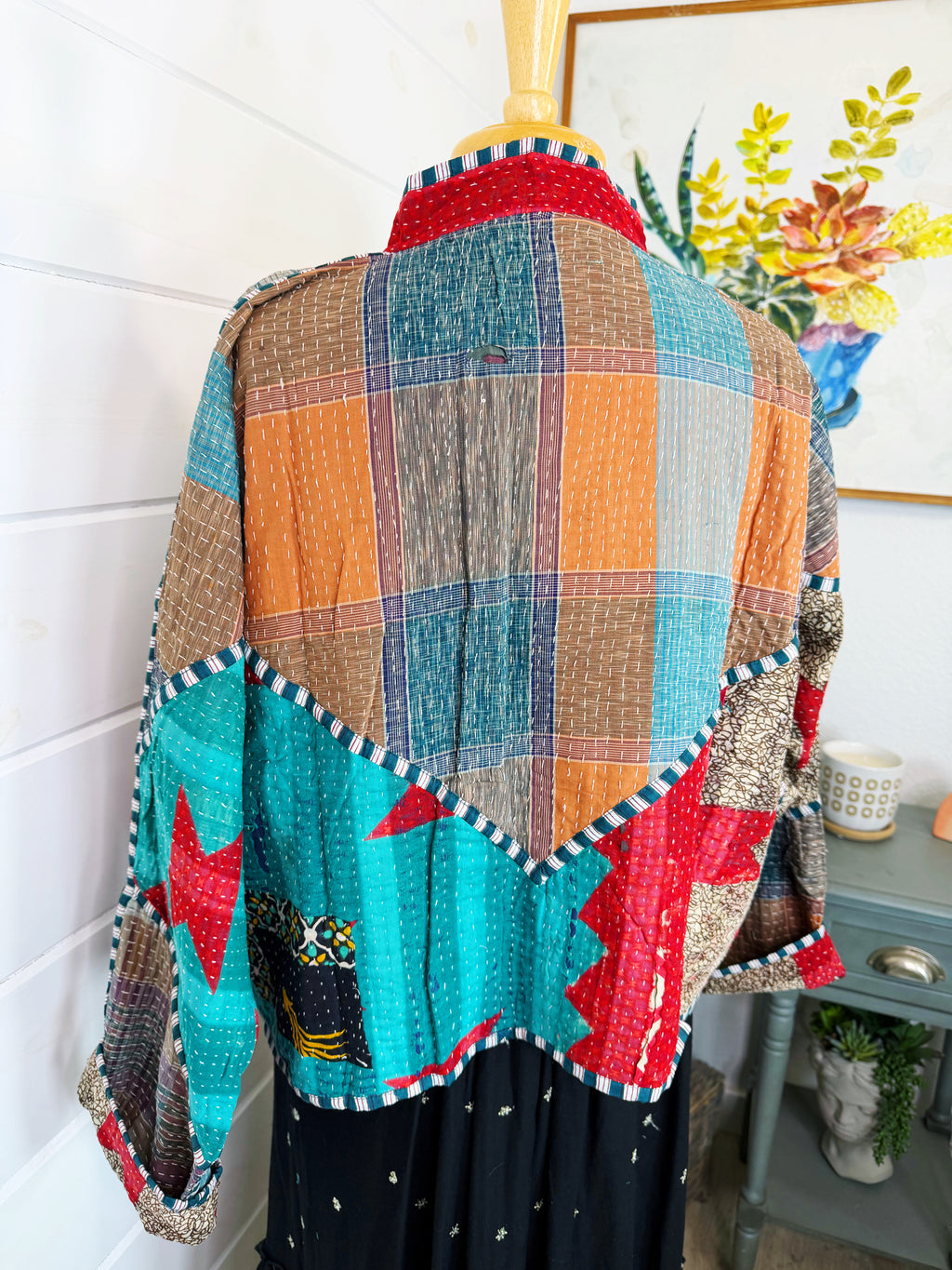 Patchwork Kantha Jacket – Quilted Reversible Blanket Coat