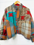 Patchwork Kantha Jacket – Quilted Reversible Blanket Coat