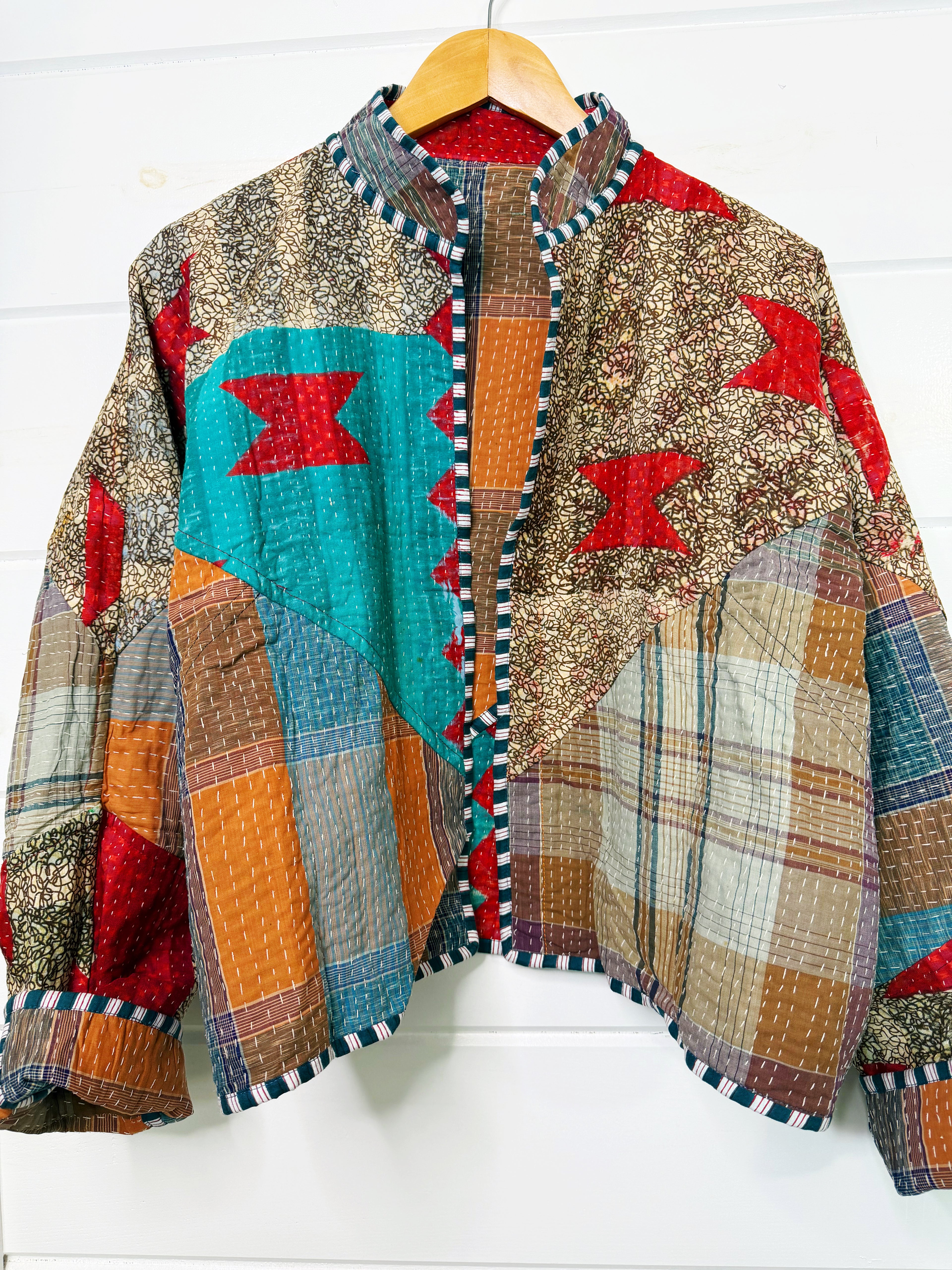 Patchwork Kantha Jacket – Quilted Reversible Blanket Coat