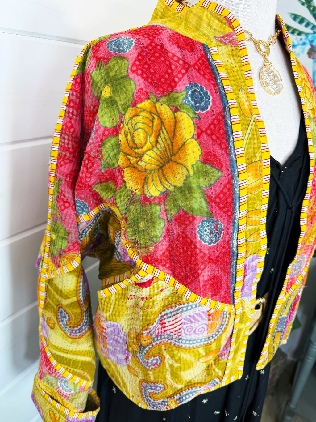 Patchwork Kantha Jacket – Quilted Reversible Blanket Coat