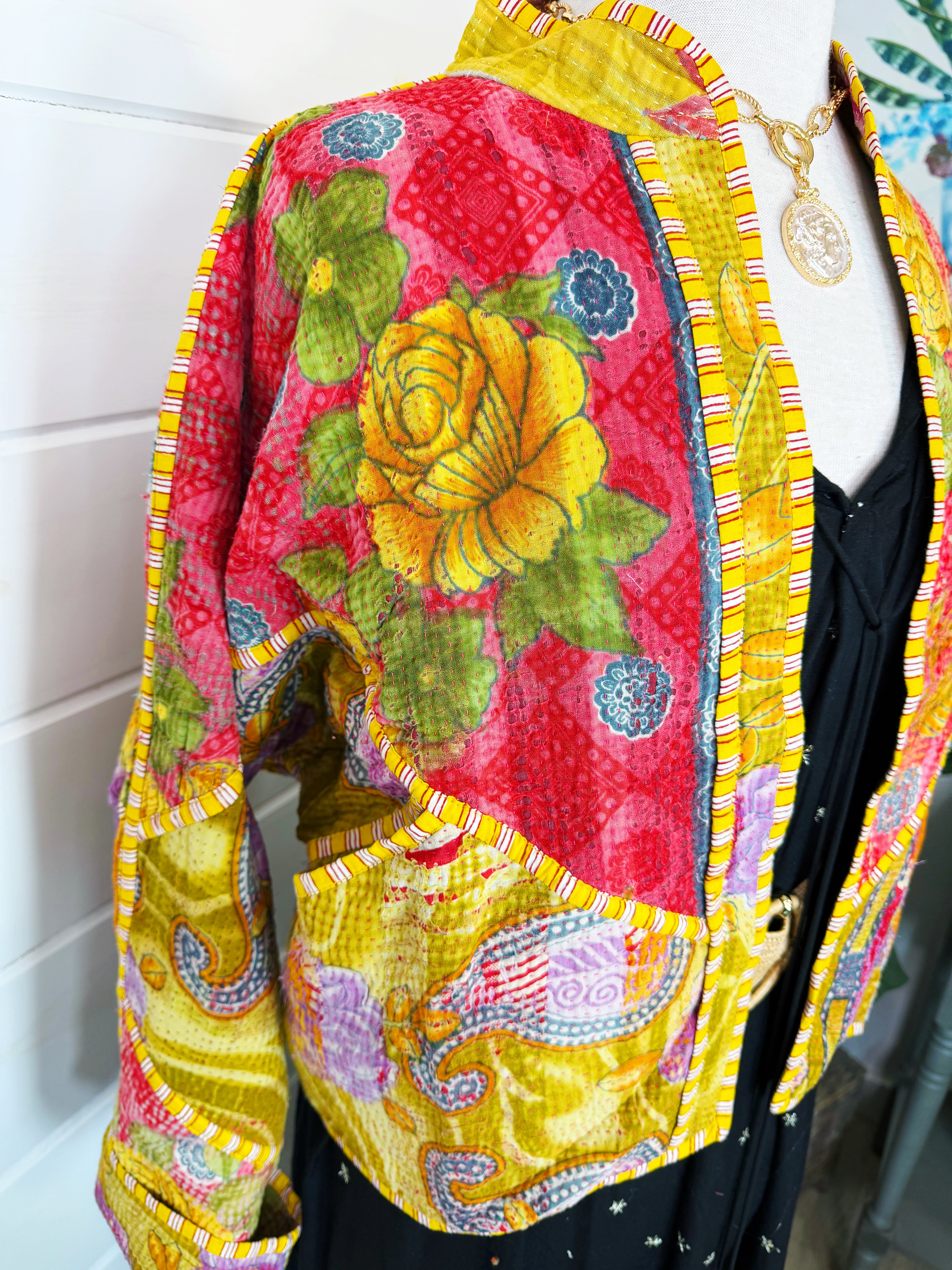 Patchwork Kantha Jacket – Quilted Reversible Blanket Coat