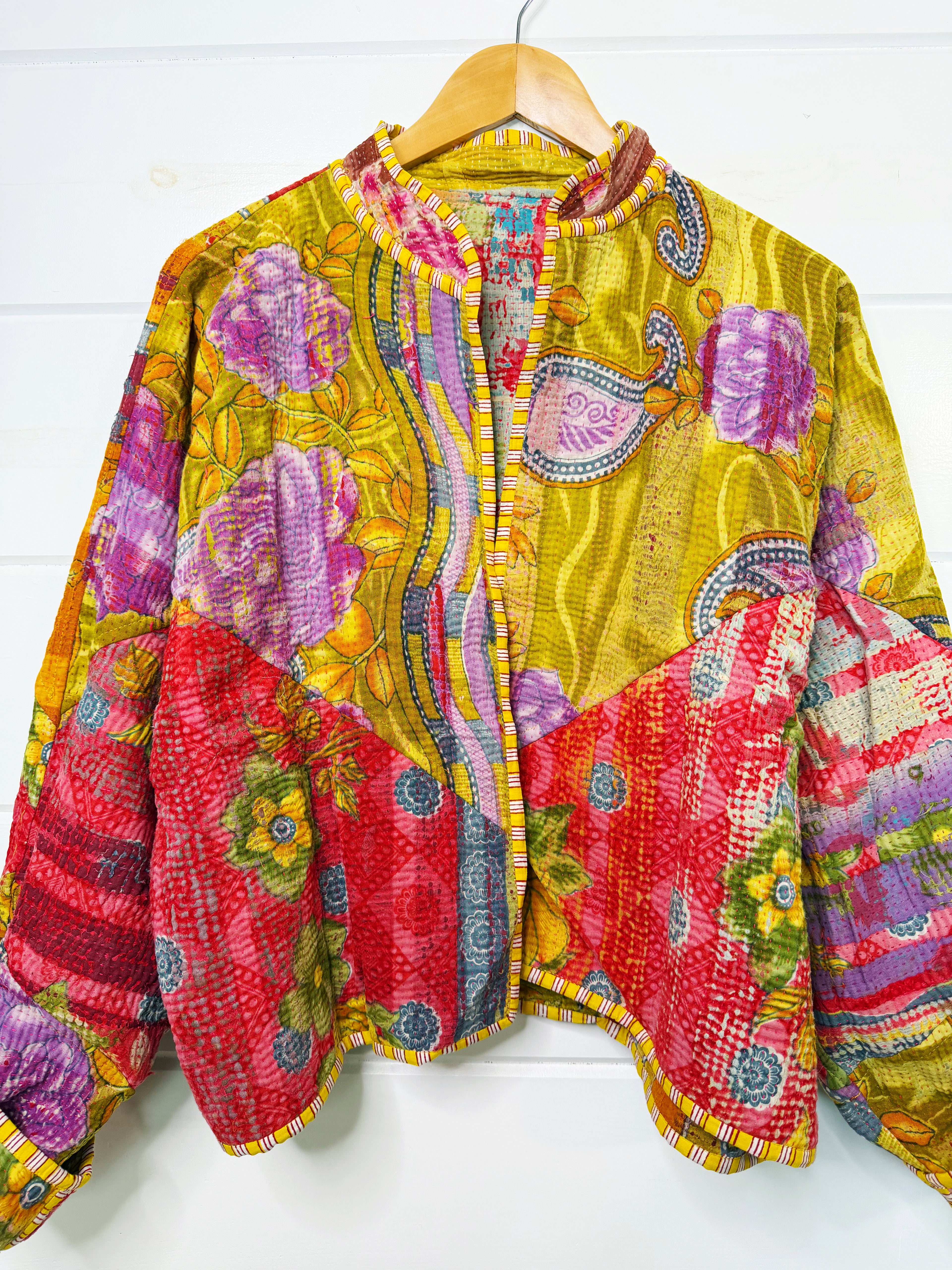 Patchwork Kantha Jacket – Quilted Reversible Blanket Coat
