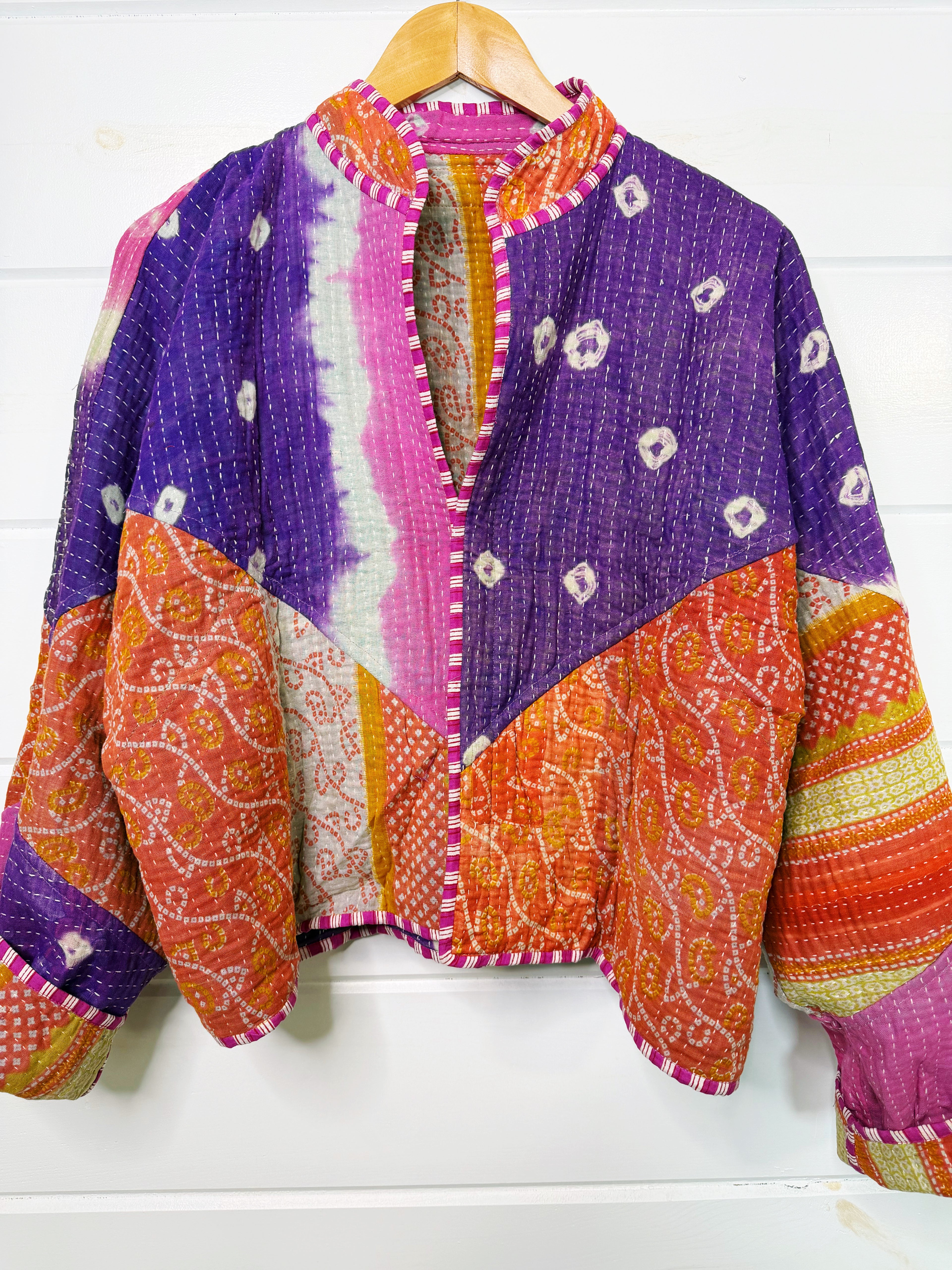 Patchwork Kantha Jacket – Quilted Reversible Blanket Coat