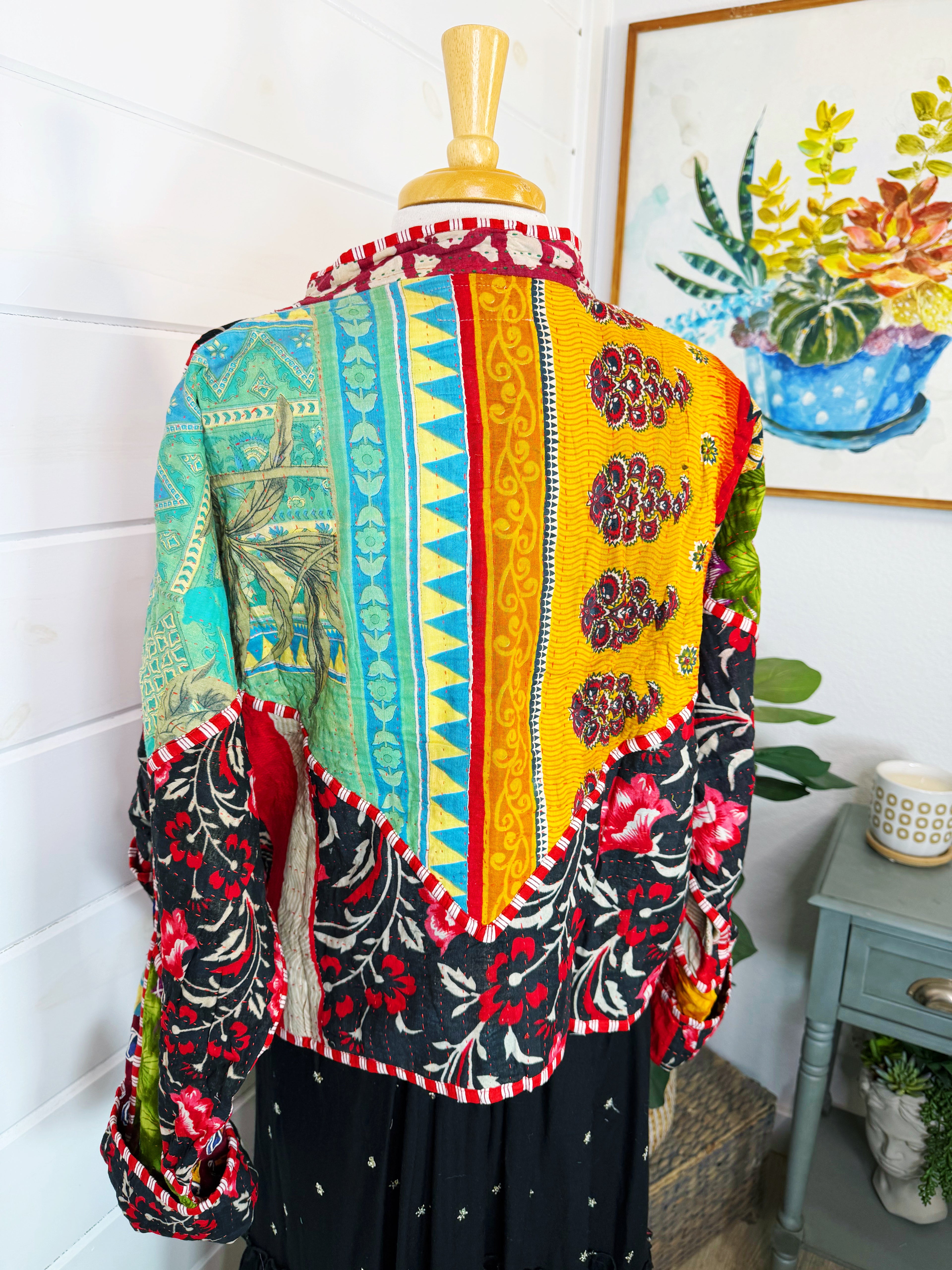 Patchwork Kantha Jacket – Quilted Reversible Blanket Coat
