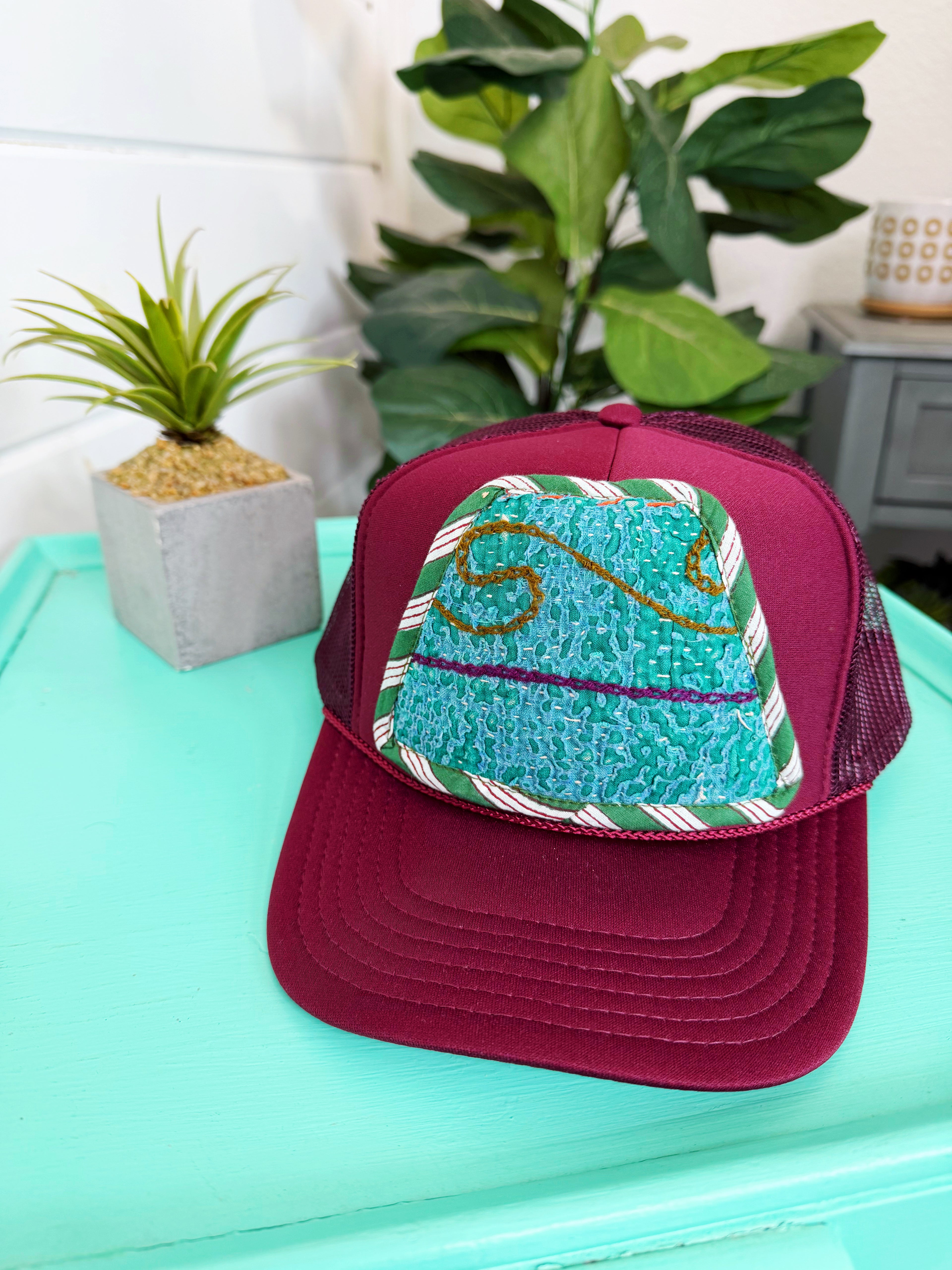 Kantha Patch Trucker Hat - One of a Kind