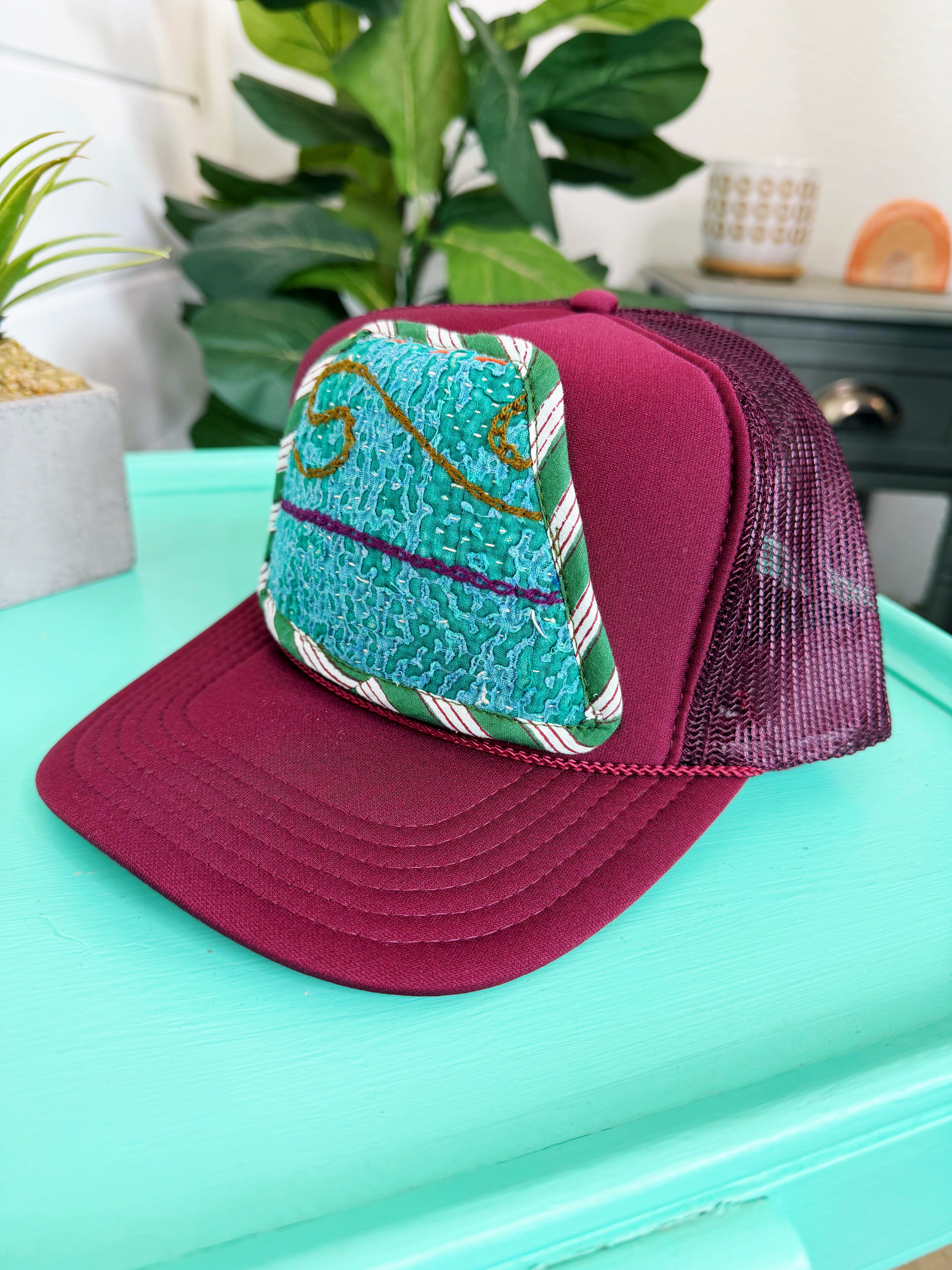 Kantha Patch Trucker Hat - One of a Kind