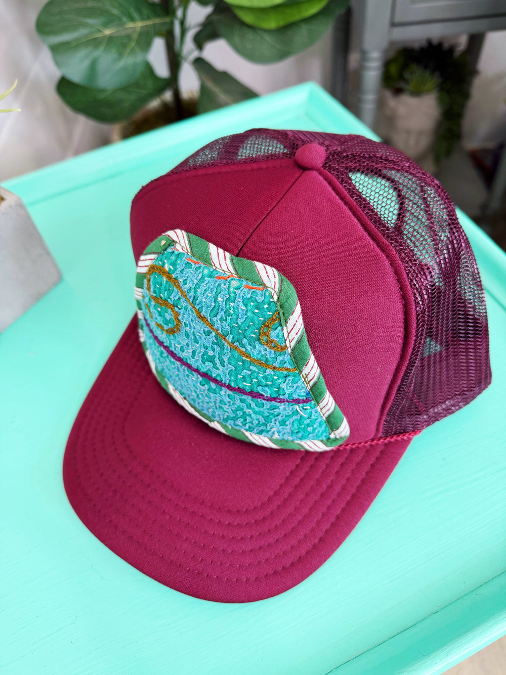 Kantha Patch Trucker Hat - One of a Kind
