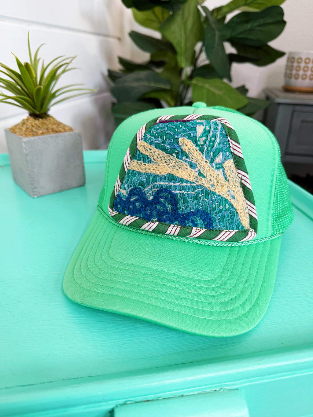 Kantha Patch Trucker Hat - One of a Kind