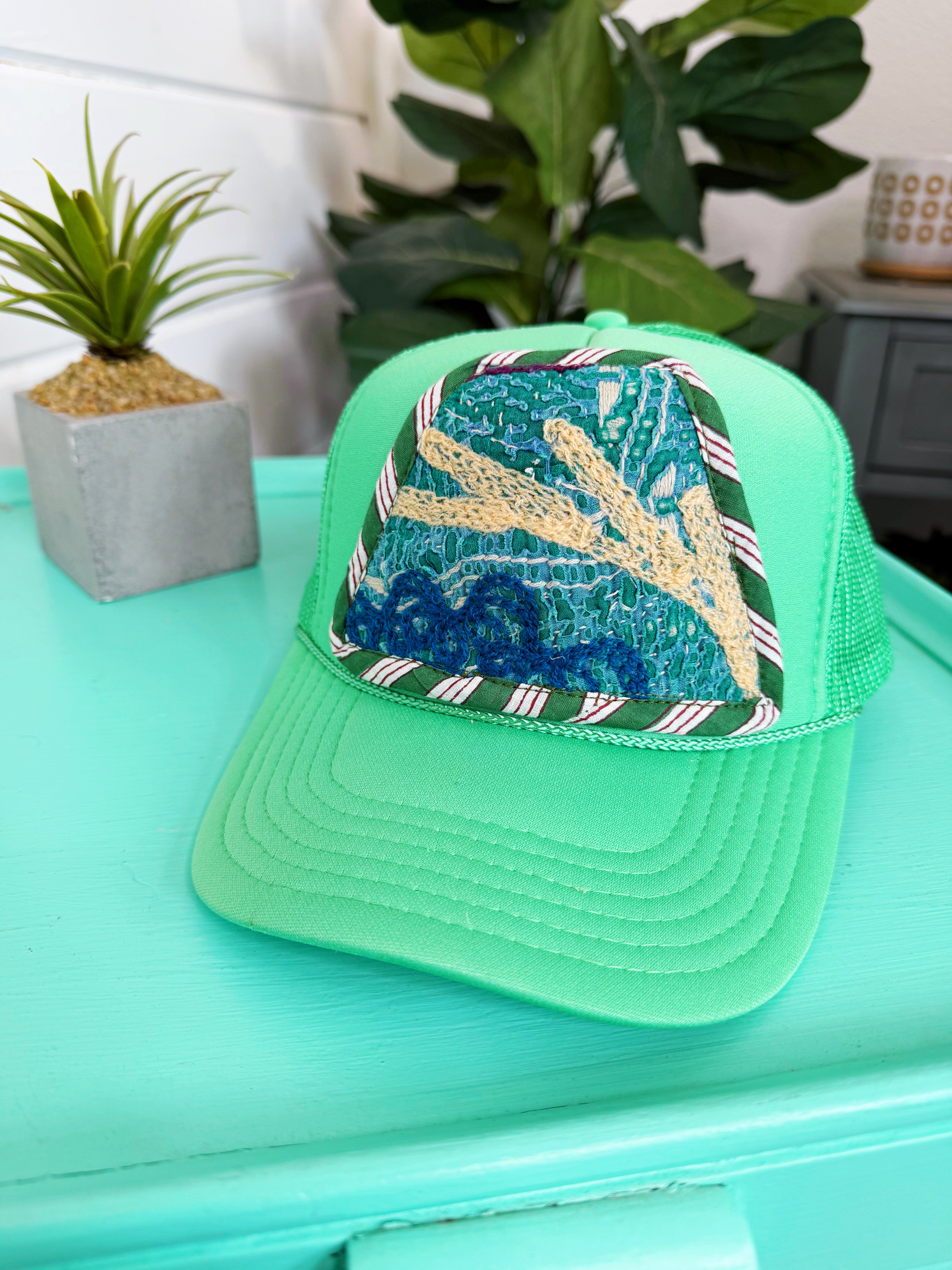 Kantha Patch Trucker Hat - One of a Kind