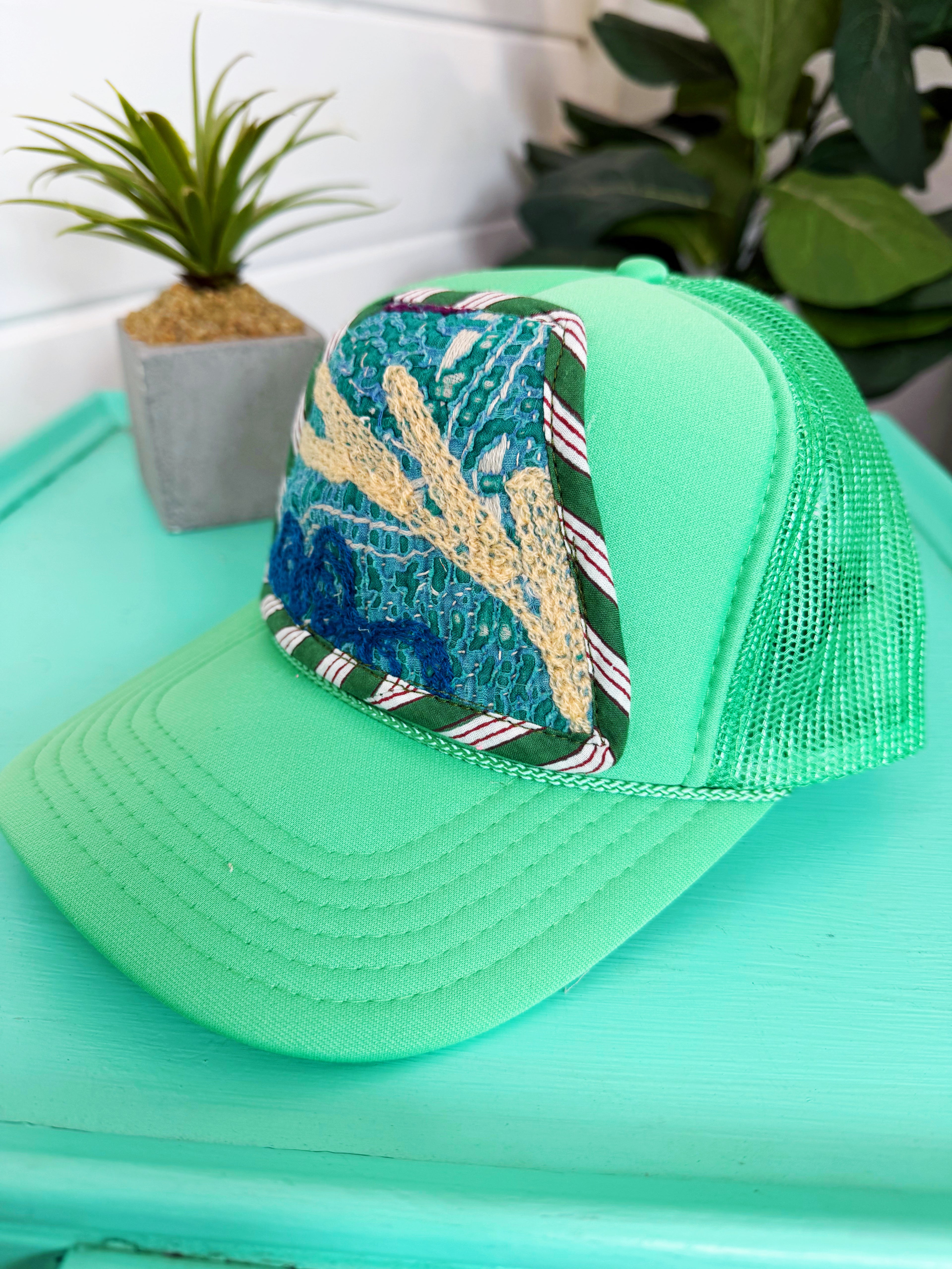 Kantha Patch Trucker Hat - One of a Kind