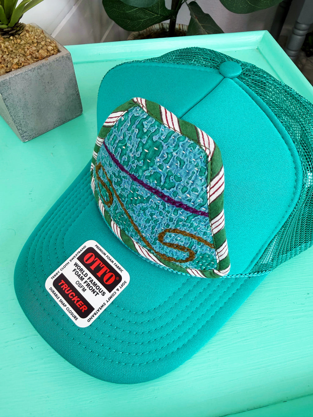 Kantha Patch Trucker Hat - One of a Kind