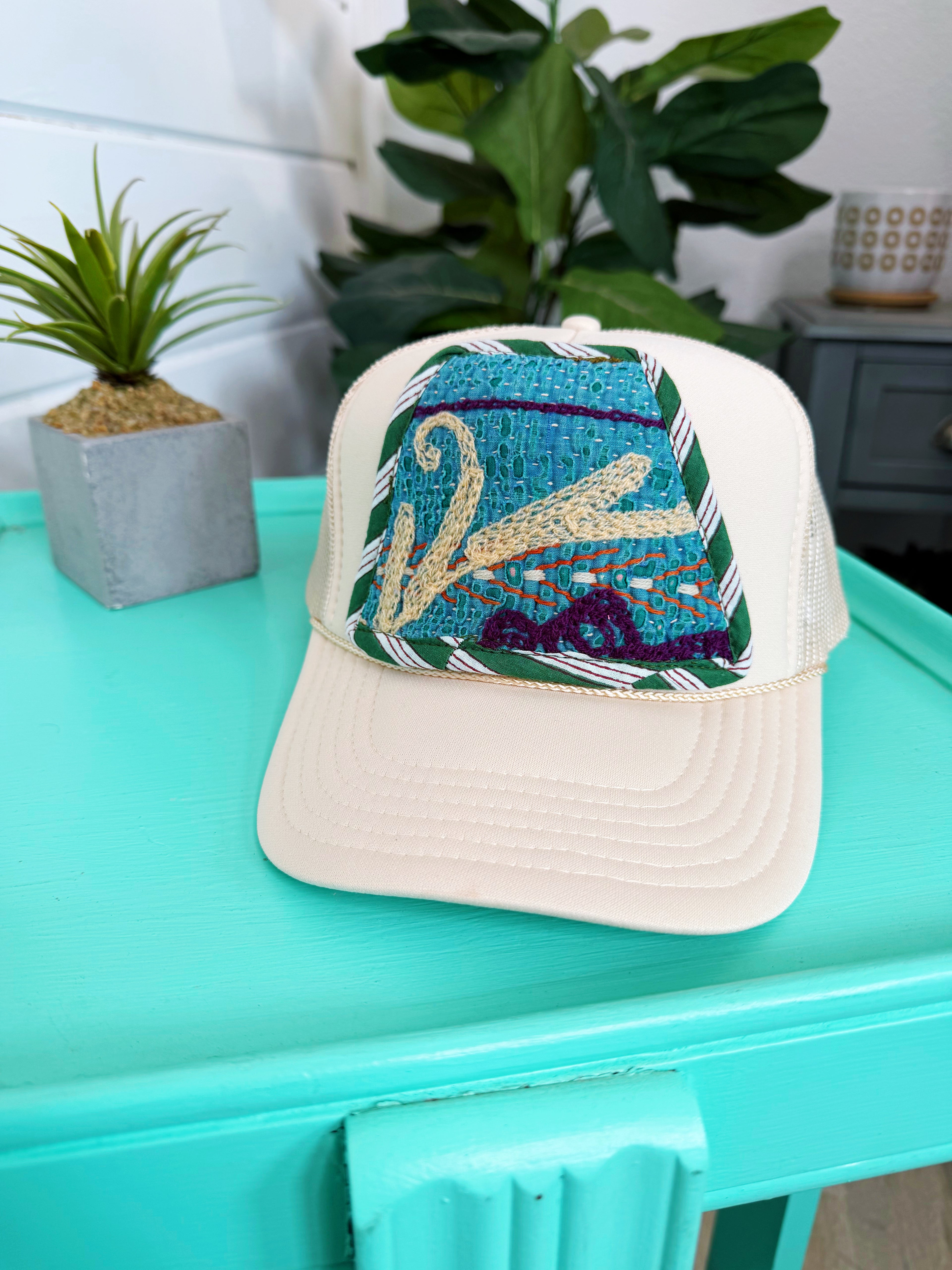 Kantha Patch Trucker Hat - One of a Kind
