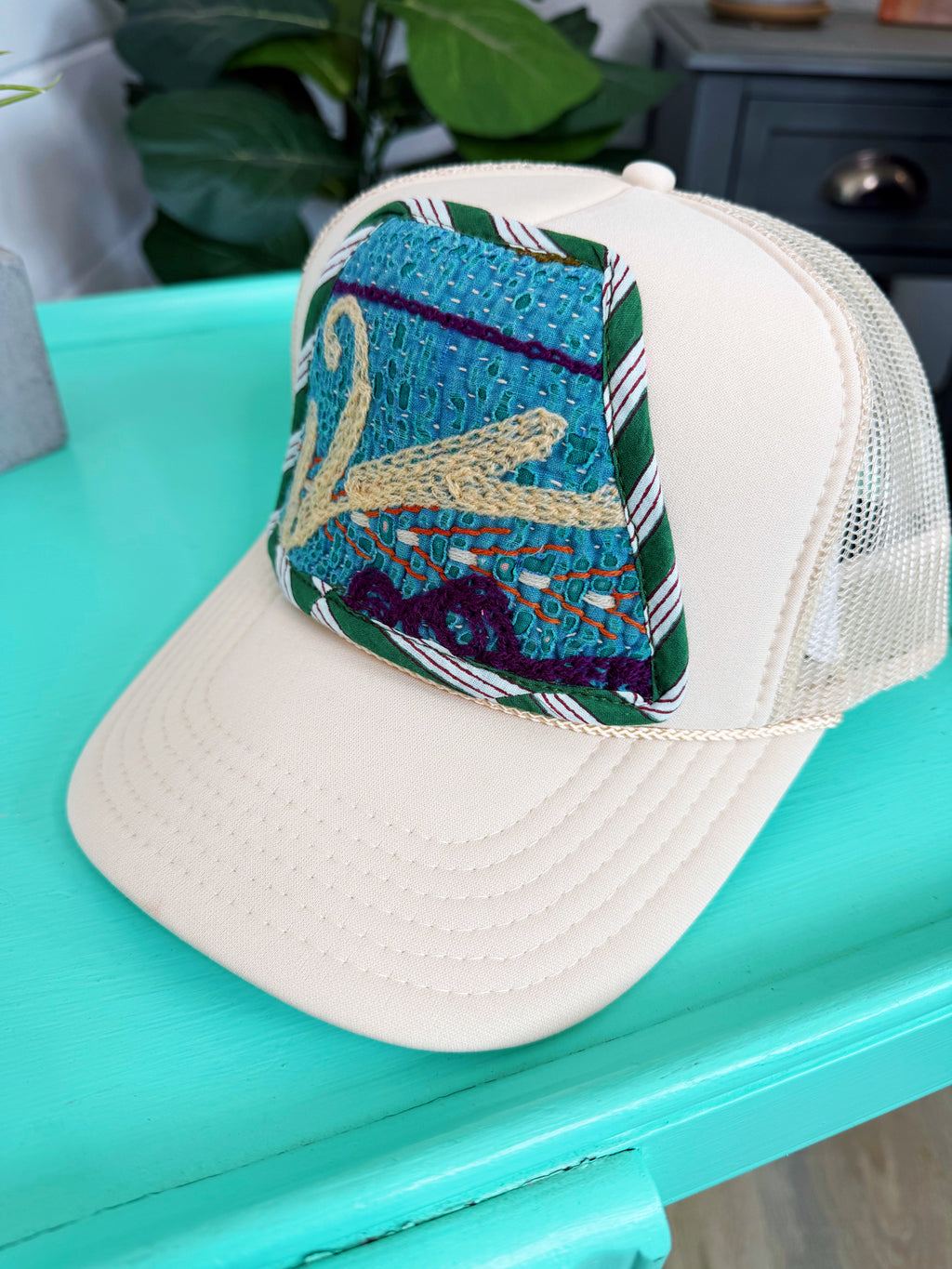 Kantha Patch Trucker Hat - One of a Kind