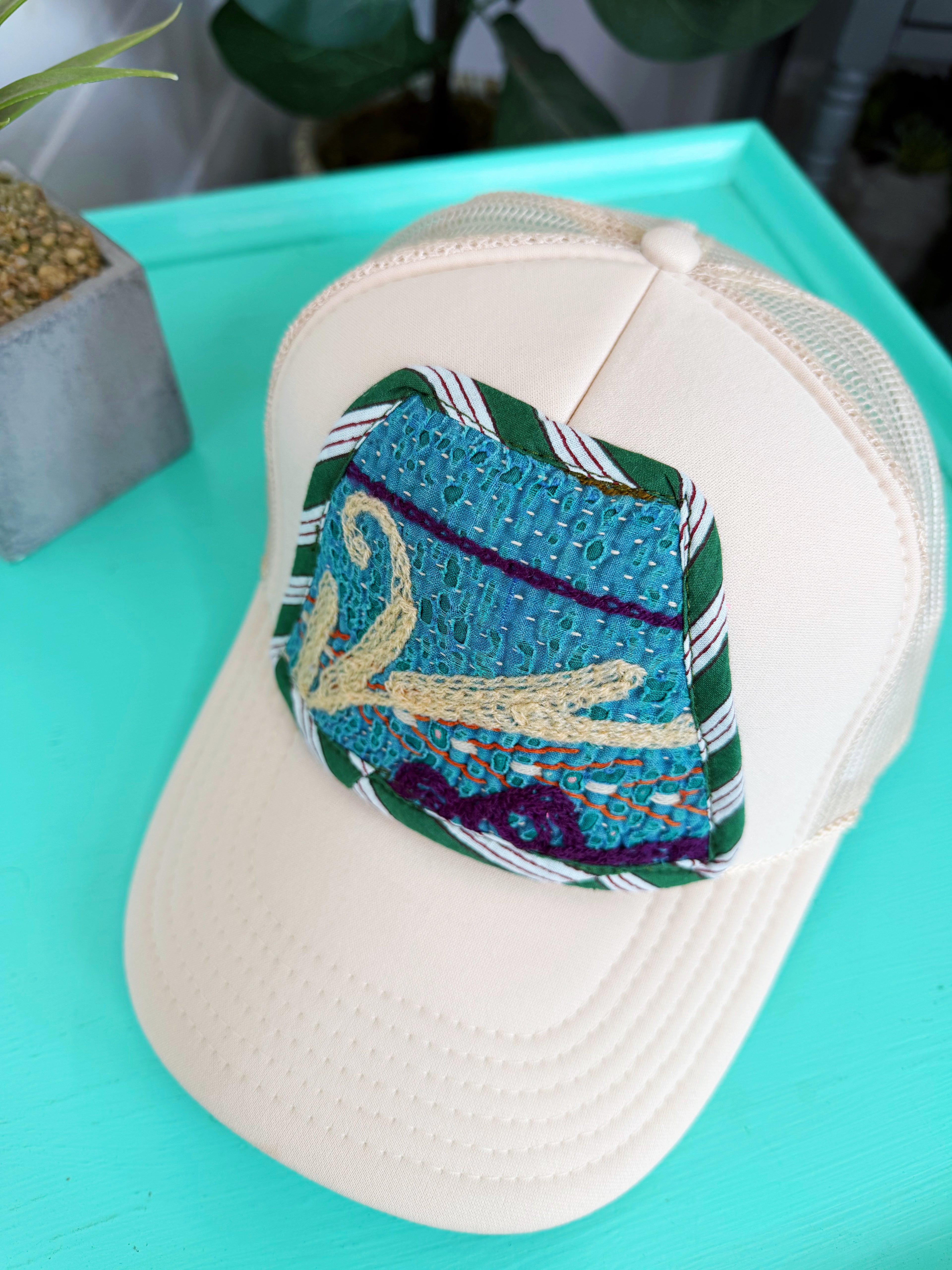 Kantha Patch Trucker Hat - One of a Kind