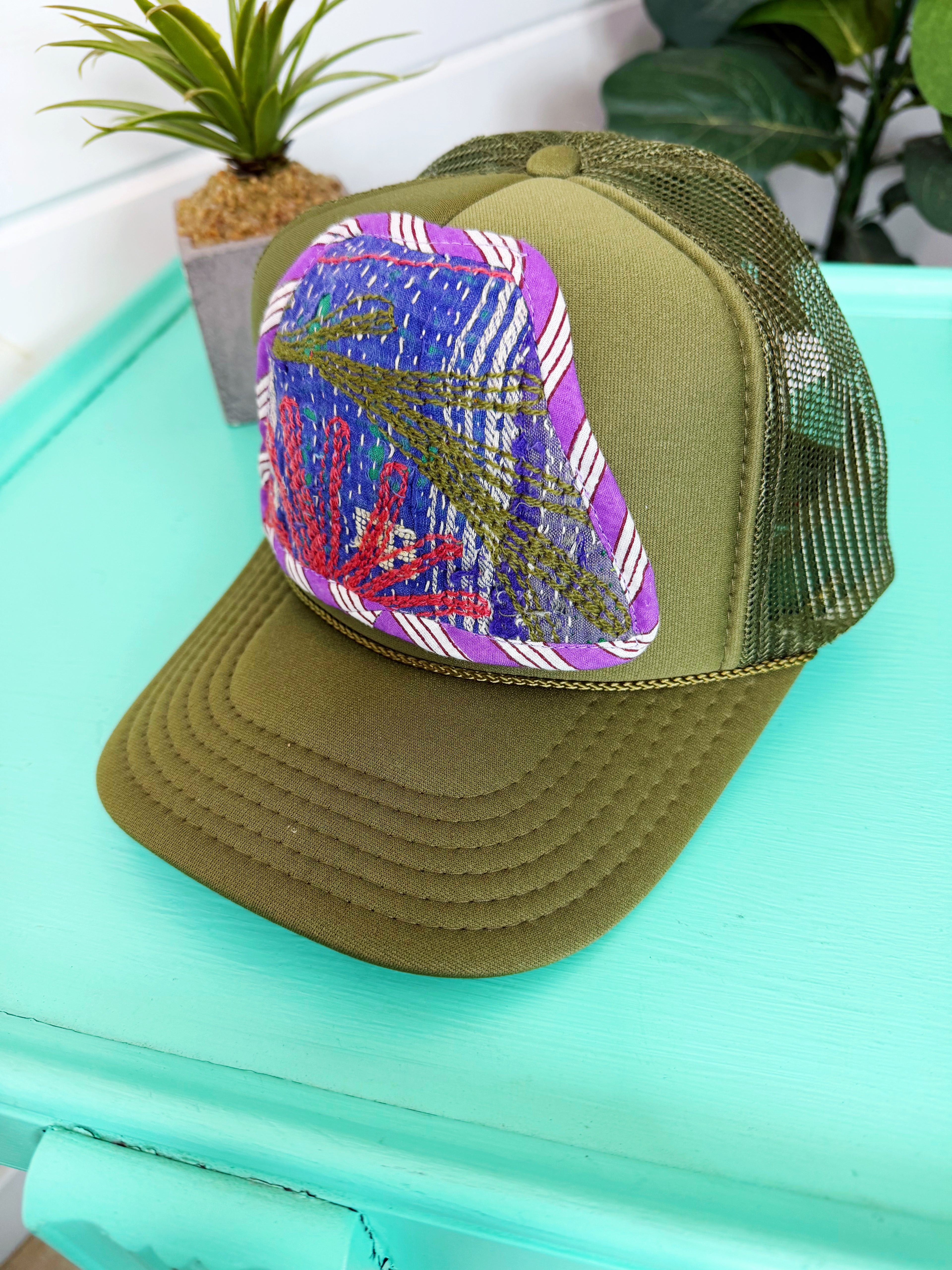 Kantha Patch Trucker Hat - One of a Kind