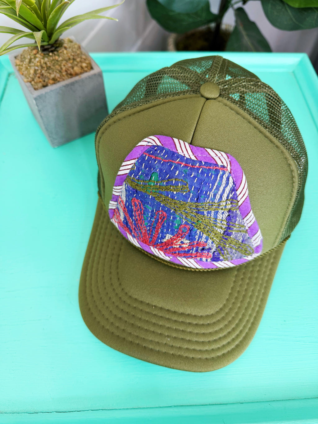 Kantha Patch Trucker Hat - One of a Kind