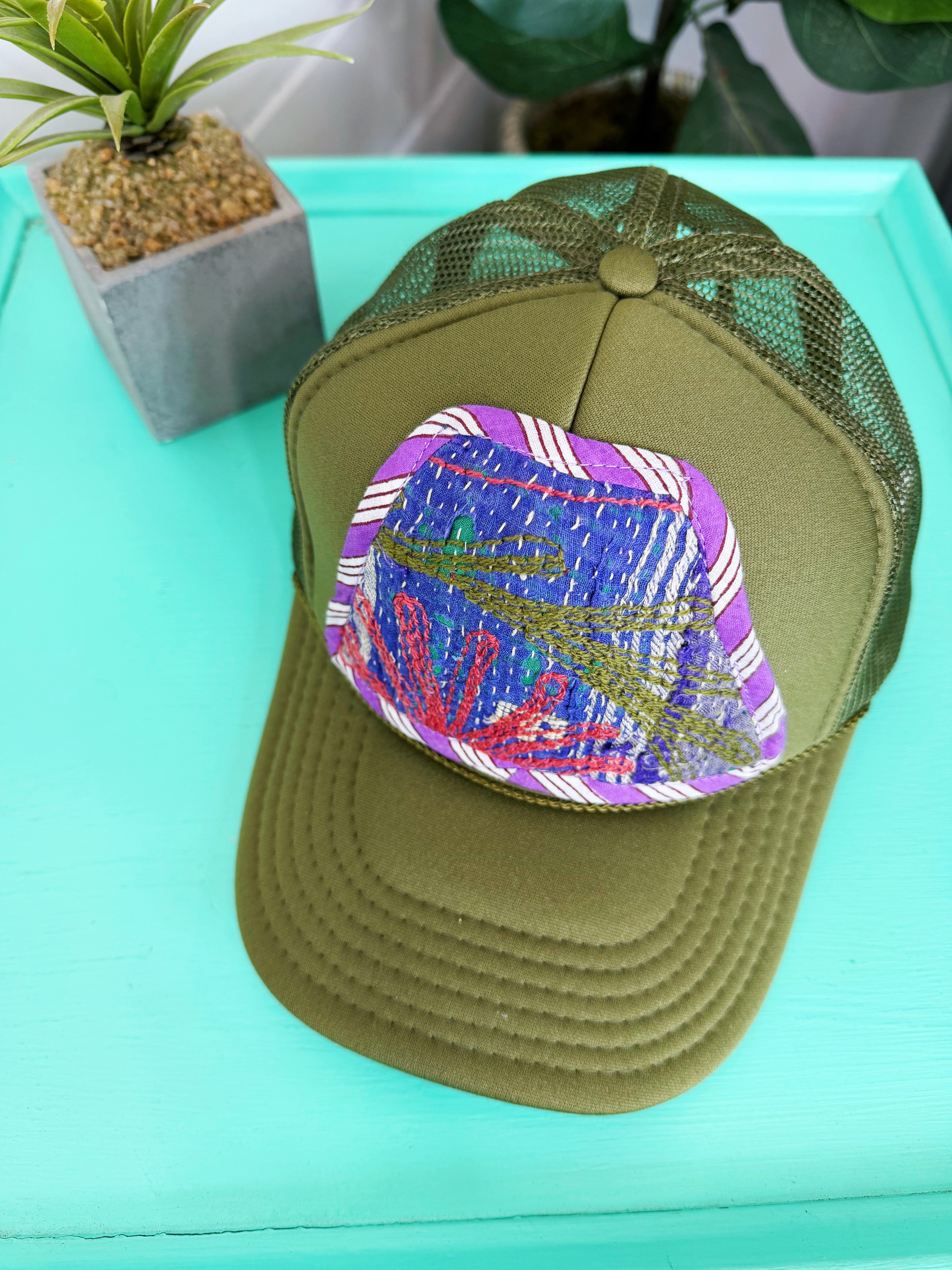 Kantha Patch Trucker Hat - One of a Kind
