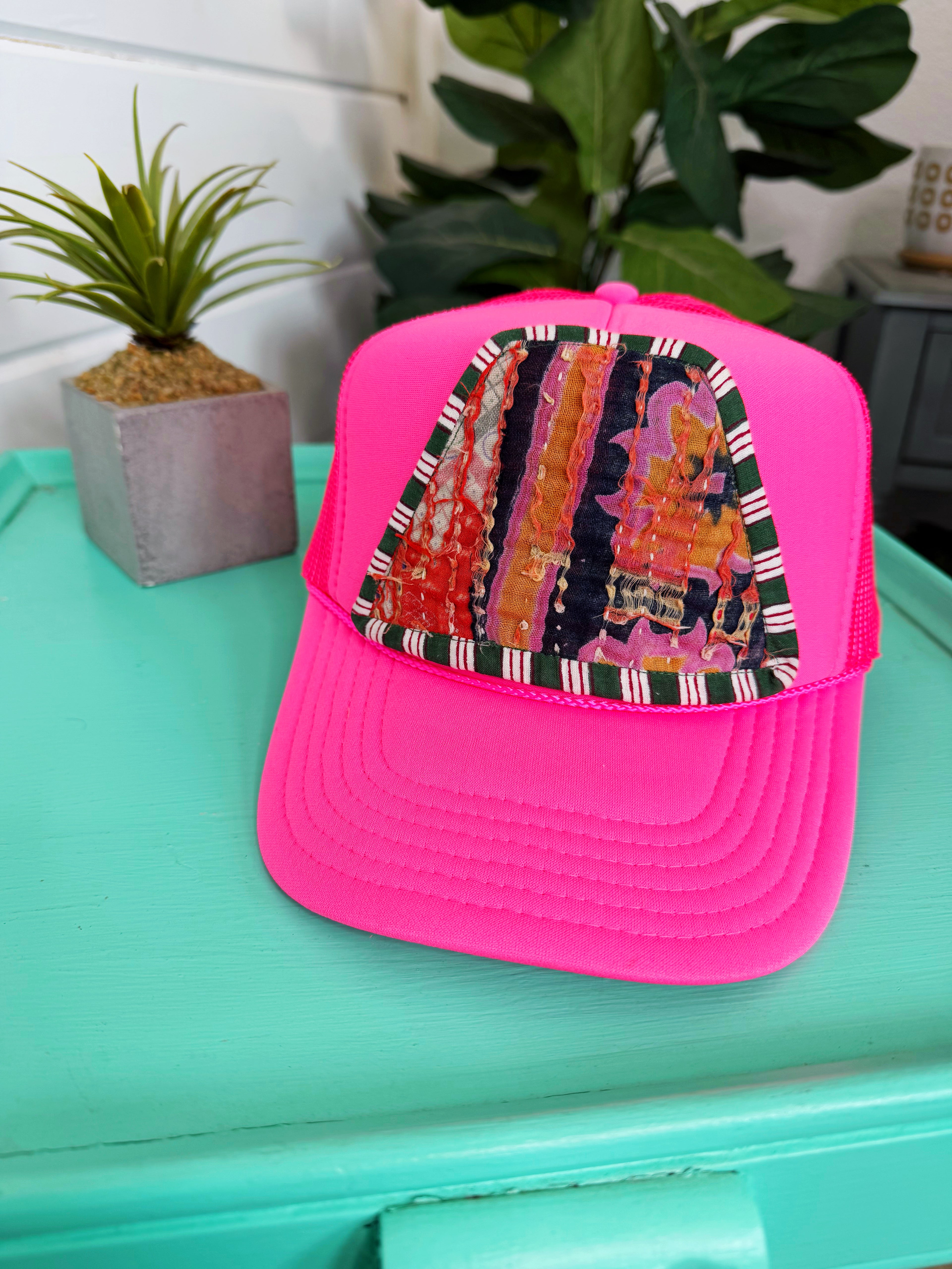 Kantha Patch Trucker Hat - One of a Kind