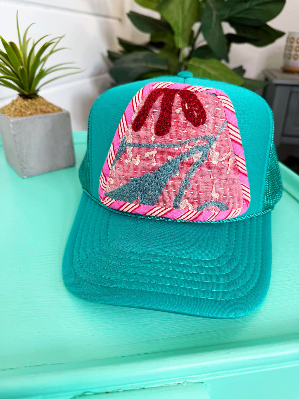 Kantha Patch Trucker Hat - One of a Kind