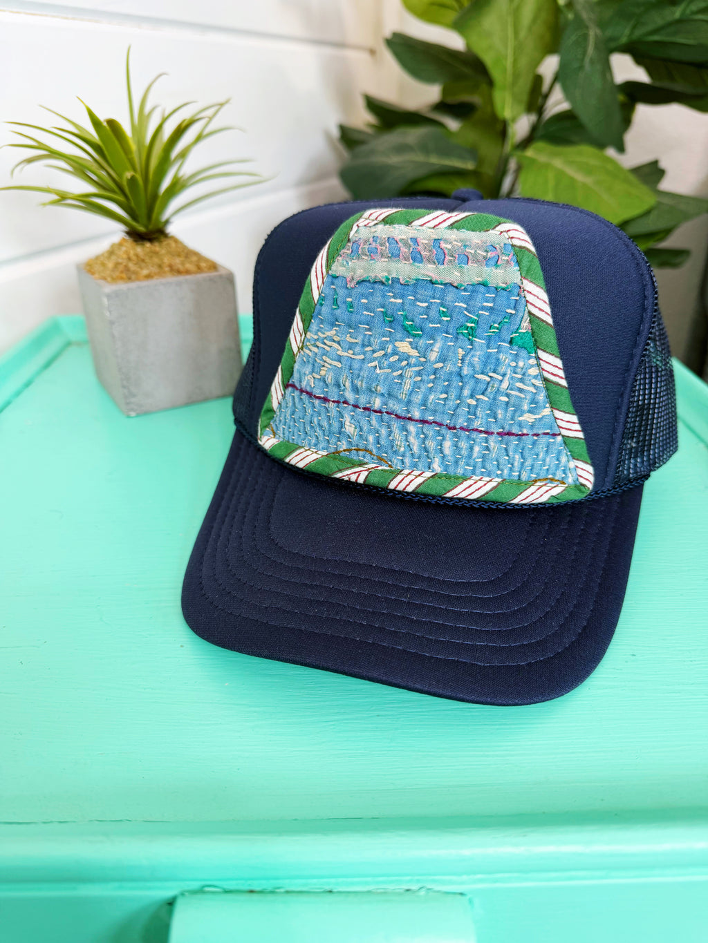 Kantha Patch Trucker Hat - One of a Kind