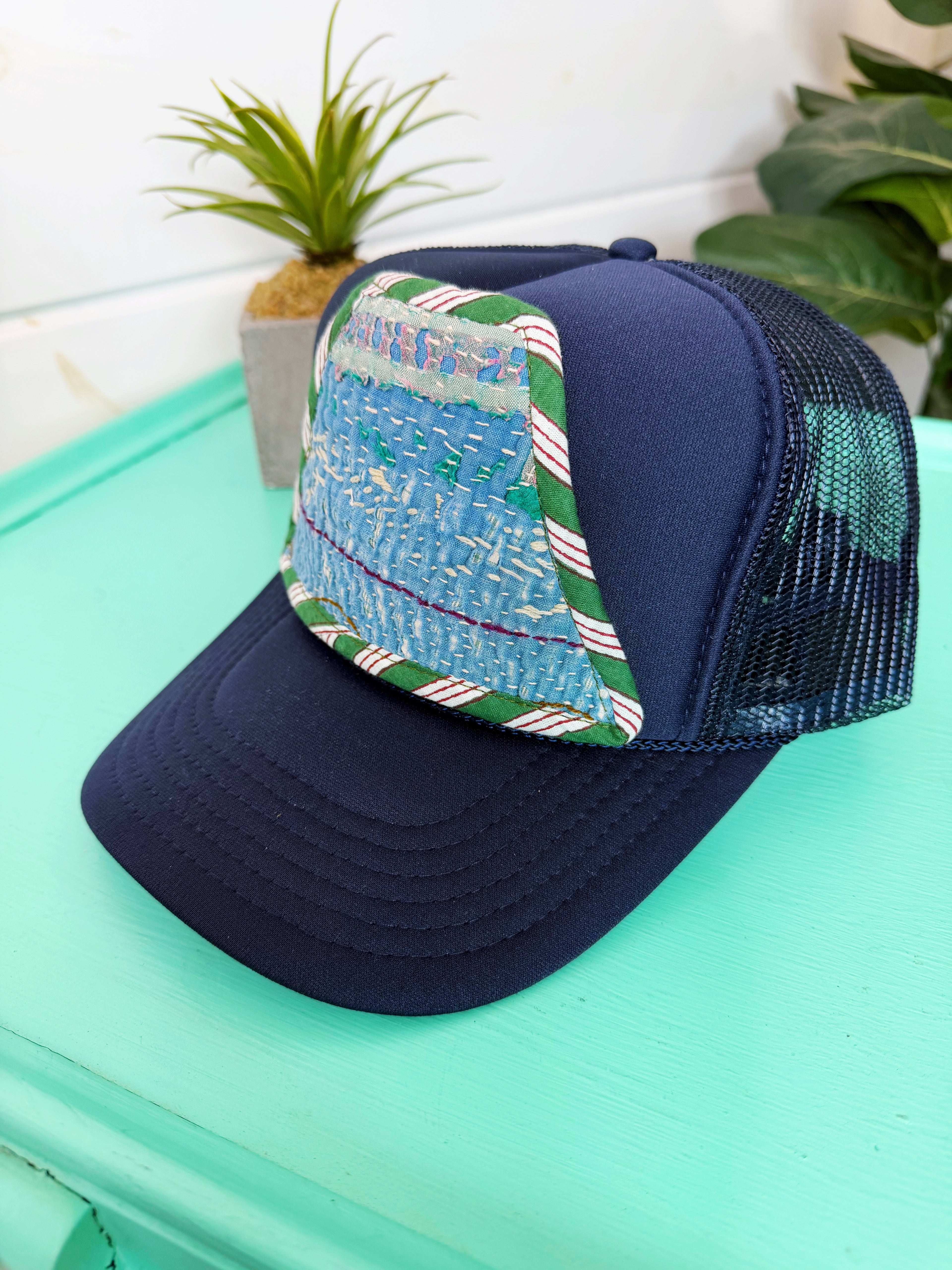 Kantha Patch Trucker Hat - One of a Kind