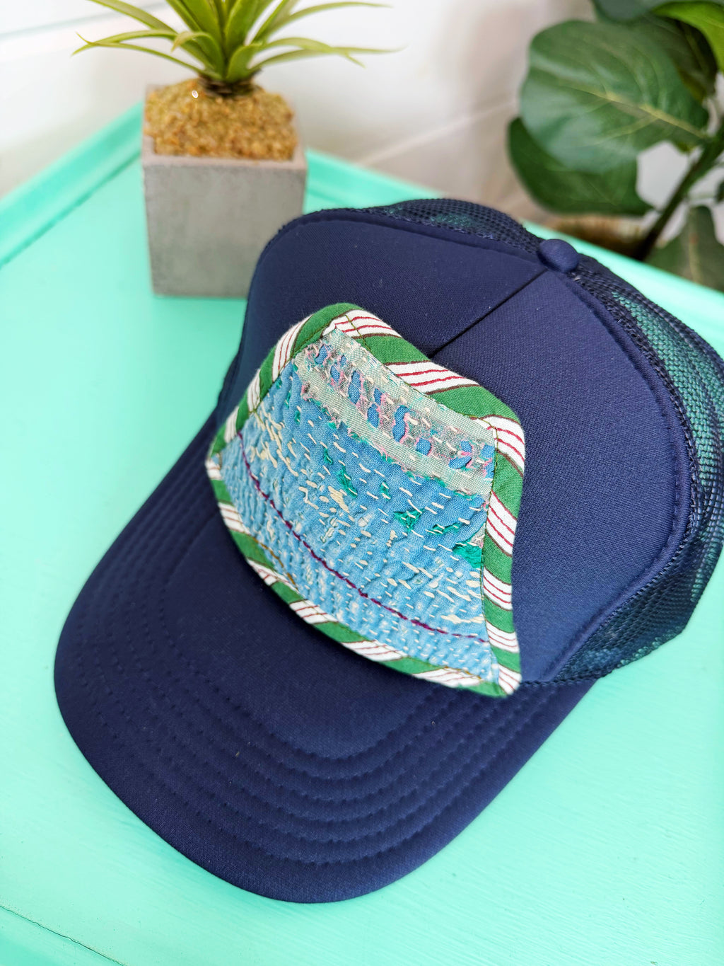 Kantha Patch Trucker Hat - One of a Kind