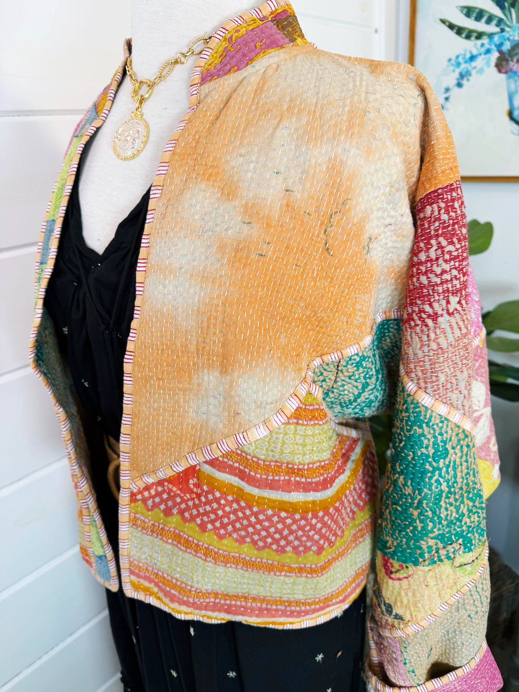 Patchwork Kantha Jacket – Quilted Reversible Blanket Coat
