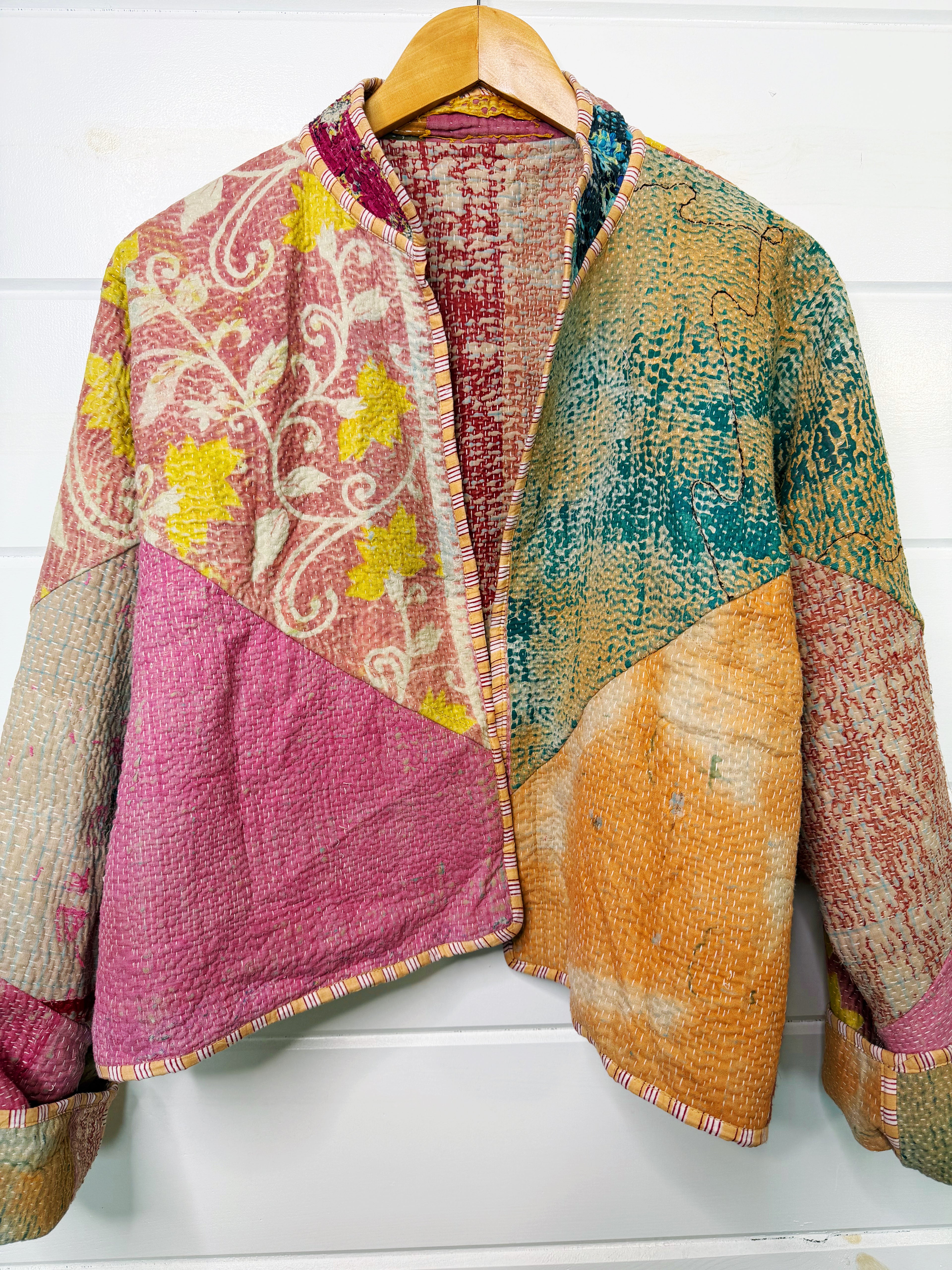 Patchwork Kantha Jacket – Quilted Reversible Blanket Coat