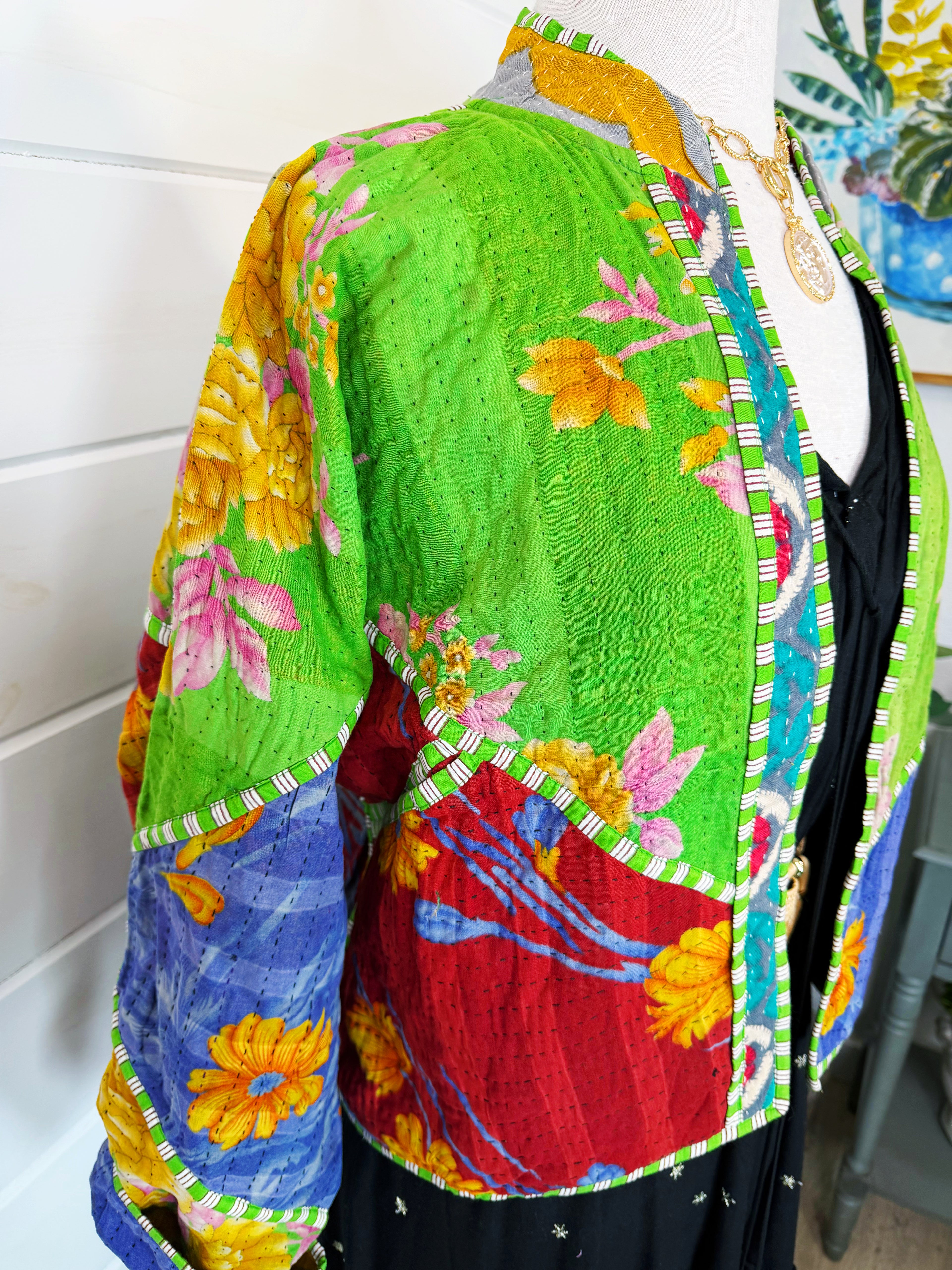 Patchwork Kantha Jacket – Quilted Reversible Blanket Coat