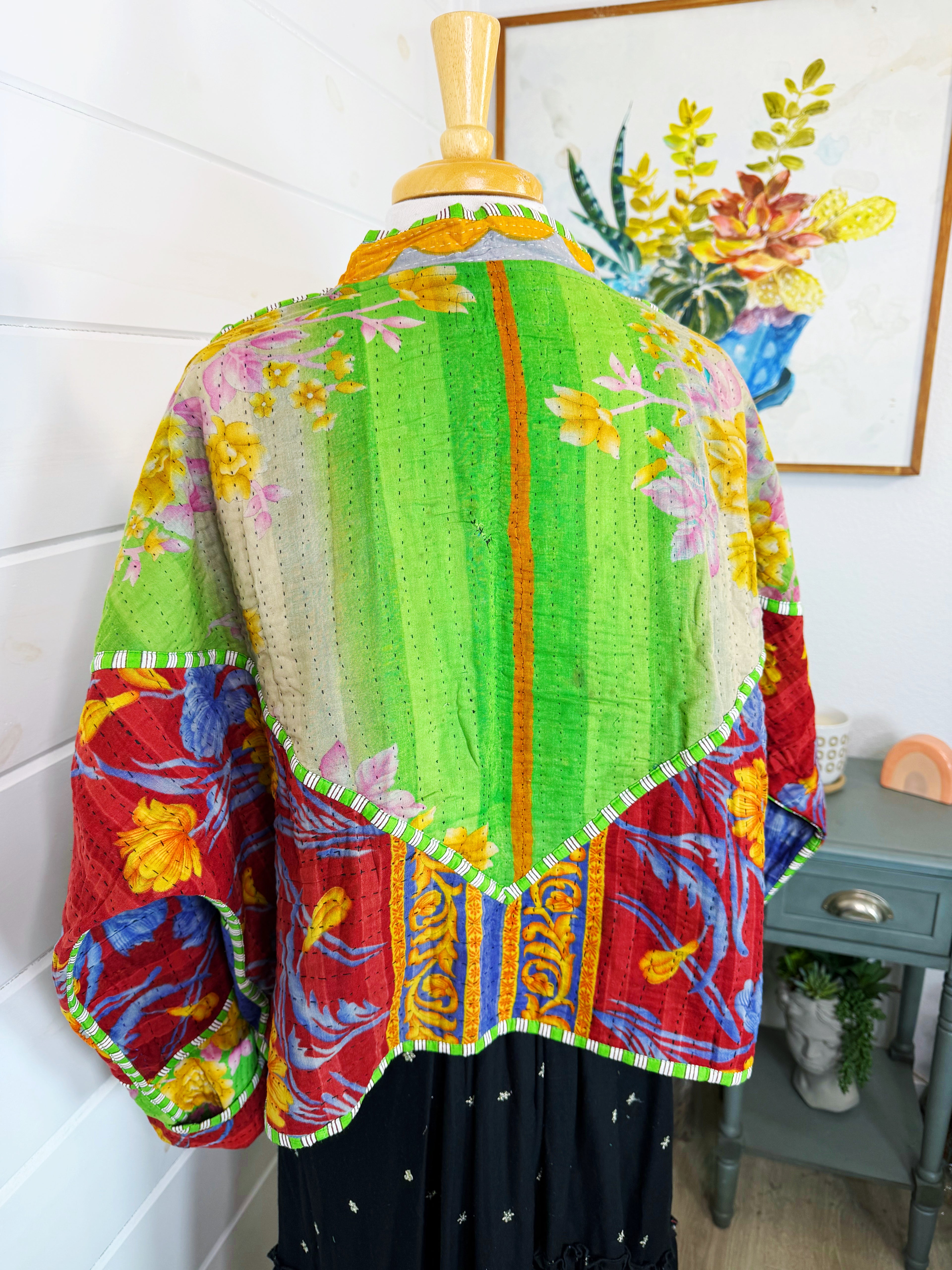 Patchwork Kantha Jacket – Quilted Reversible Blanket Coat