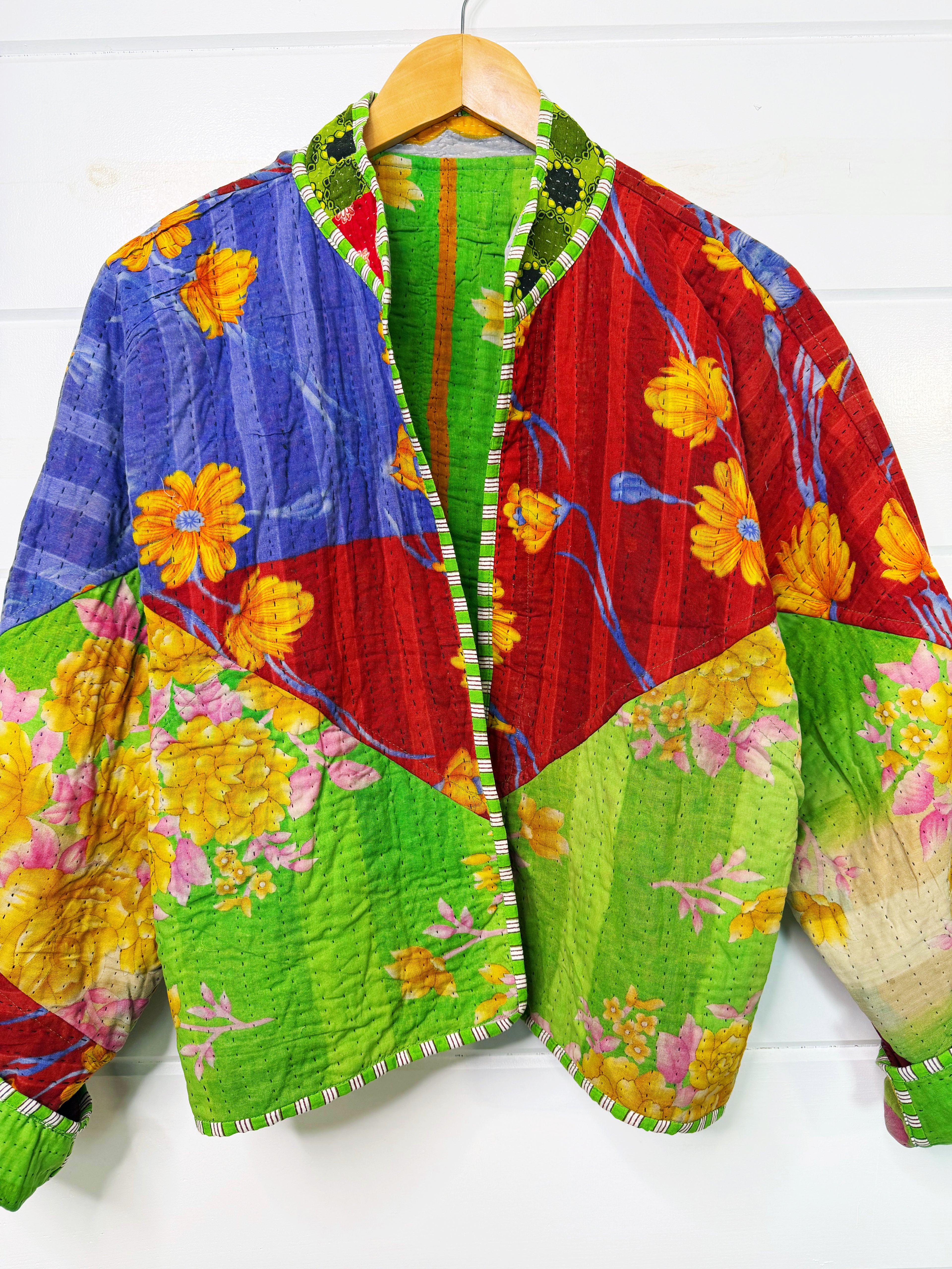 Patchwork Kantha Jacket – Quilted Reversible Blanket Coat
