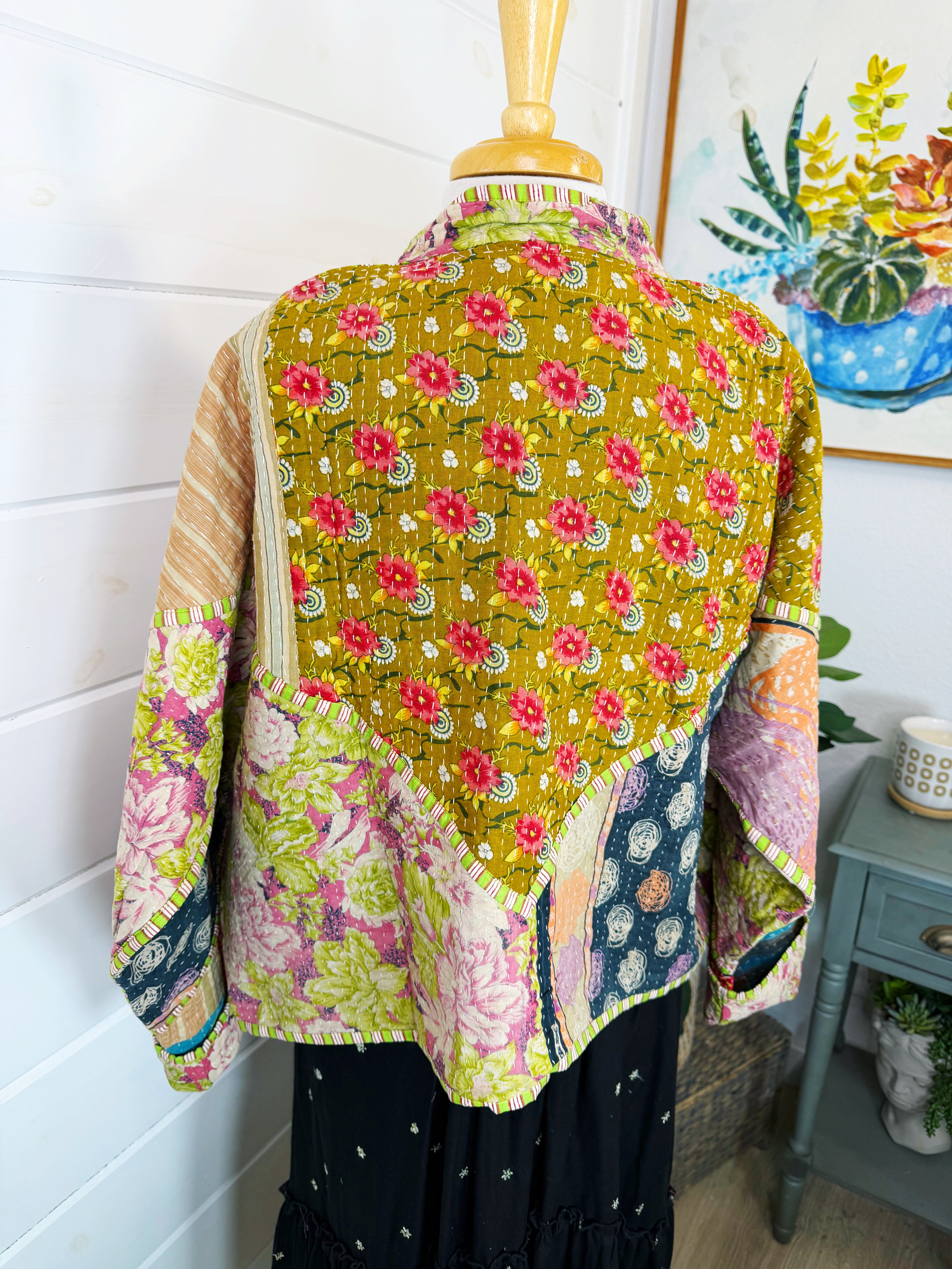 Patchwork Kantha Jacket – Quilted Reversible Blanket Coat