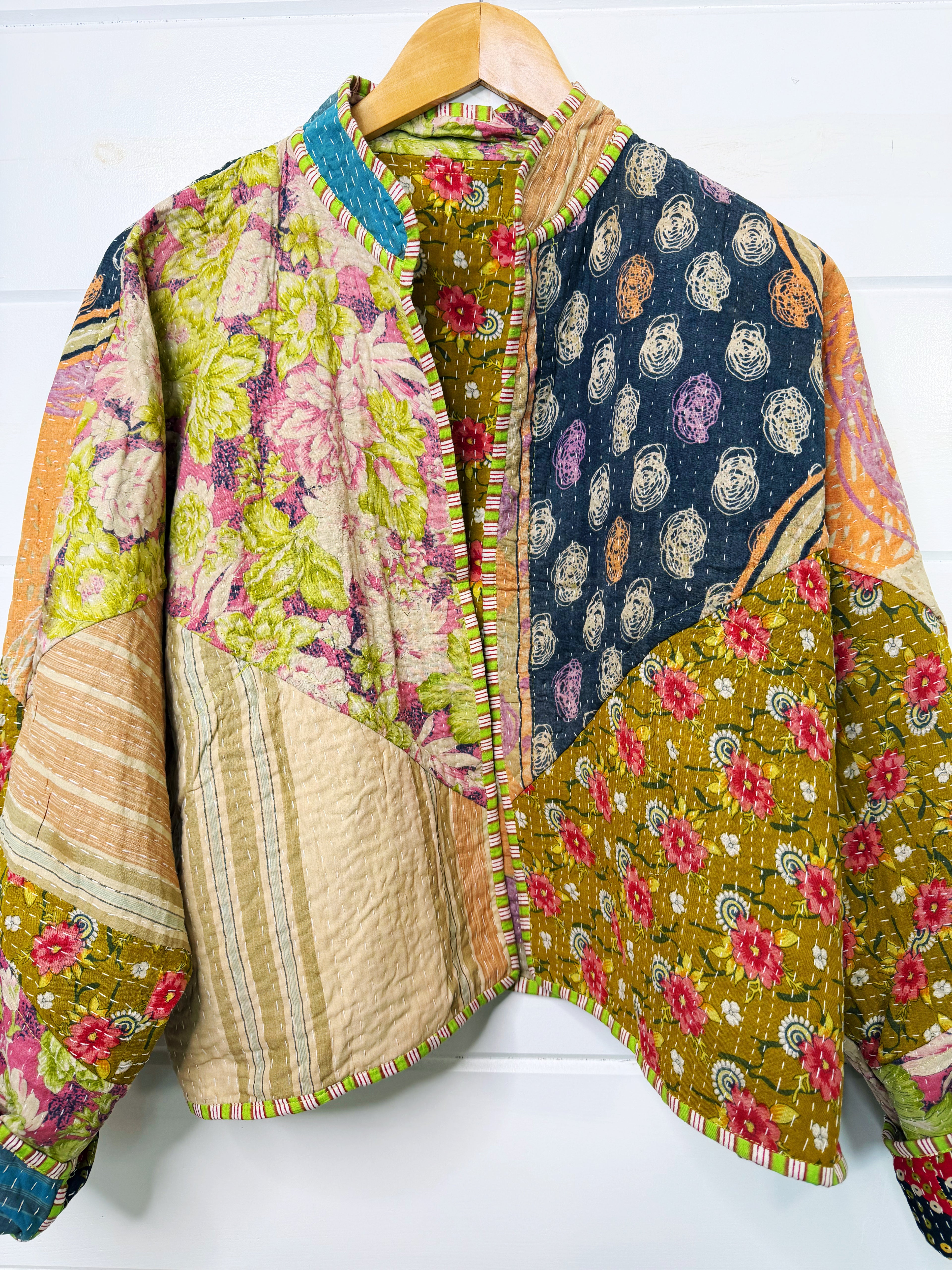 Patchwork Kantha Jacket – Quilted Reversible Blanket Coat