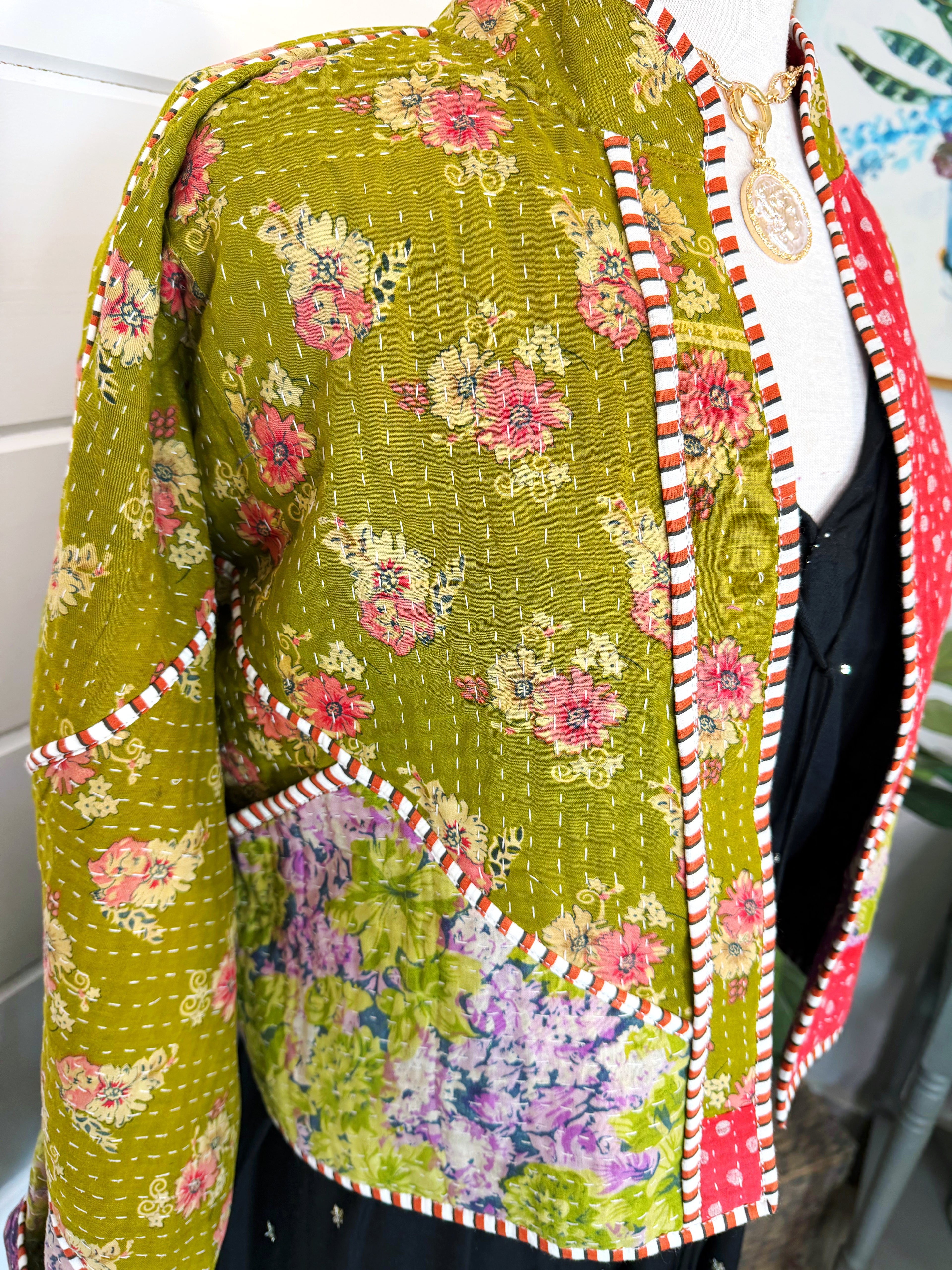 Patchwork Kantha Jacket – Quilted Reversible Blanket Coat