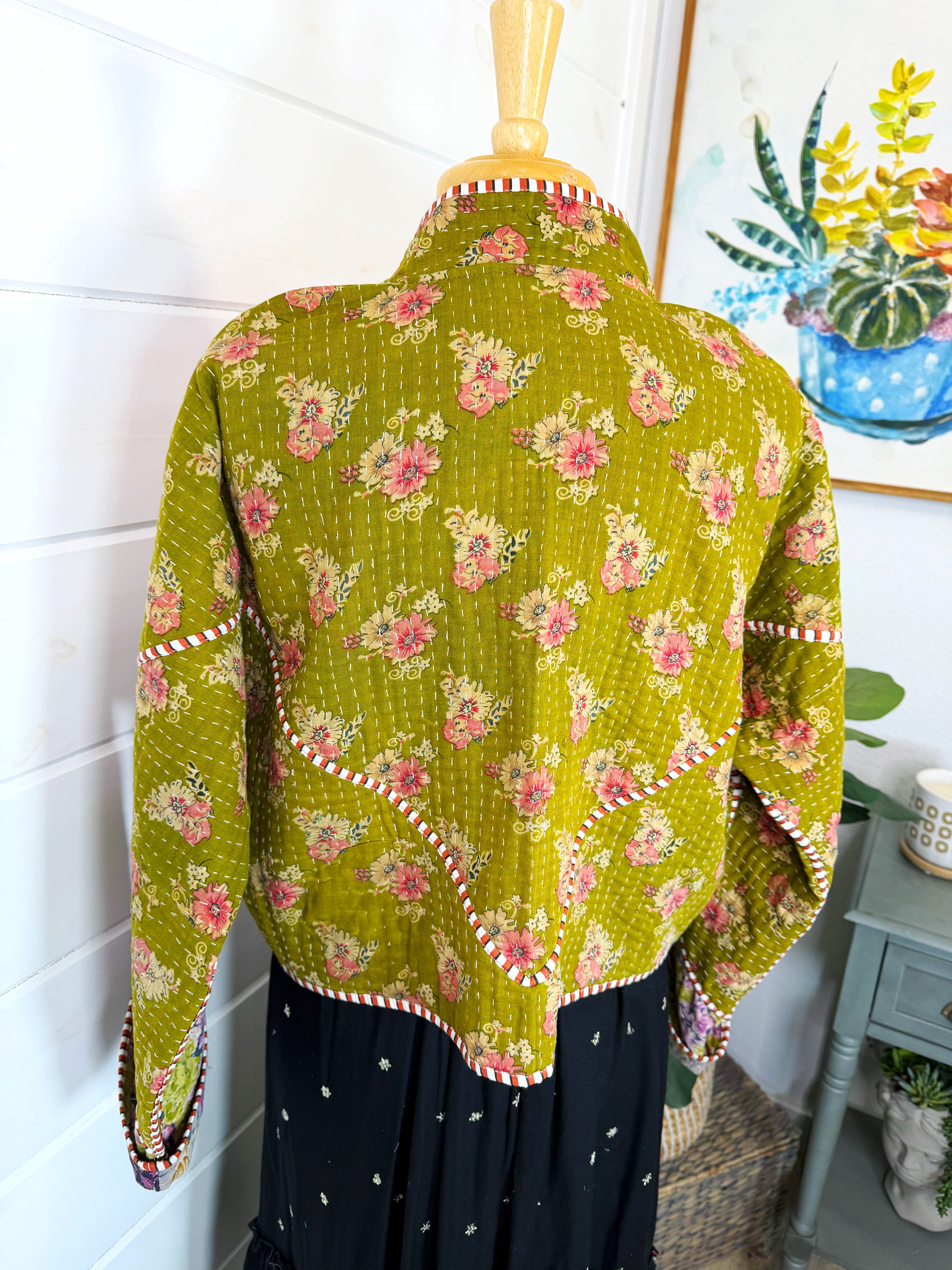 Patchwork Kantha Jacket – Quilted Reversible Blanket Coat