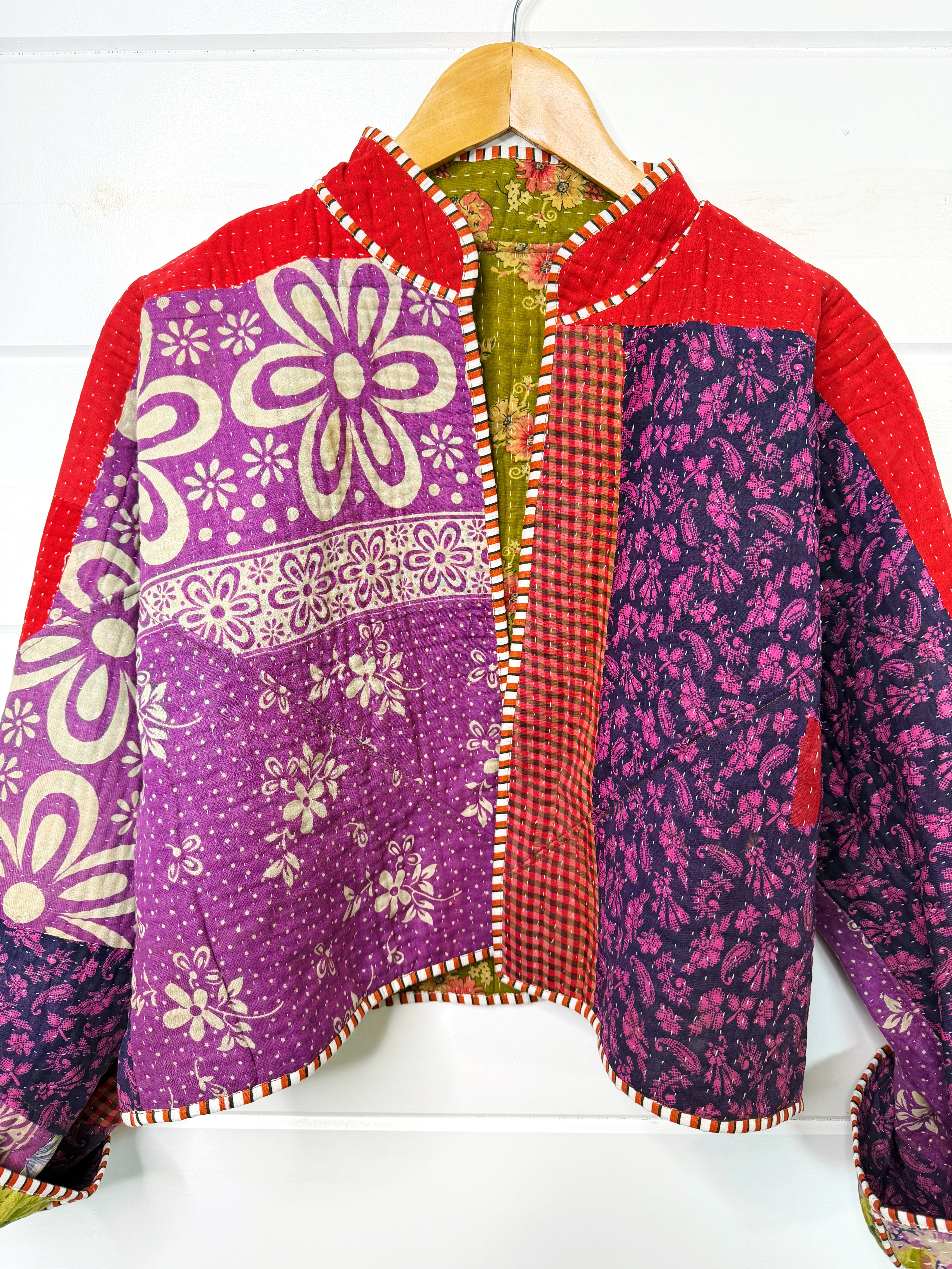 Patchwork Kantha Jacket – Quilted Reversible Blanket Coat