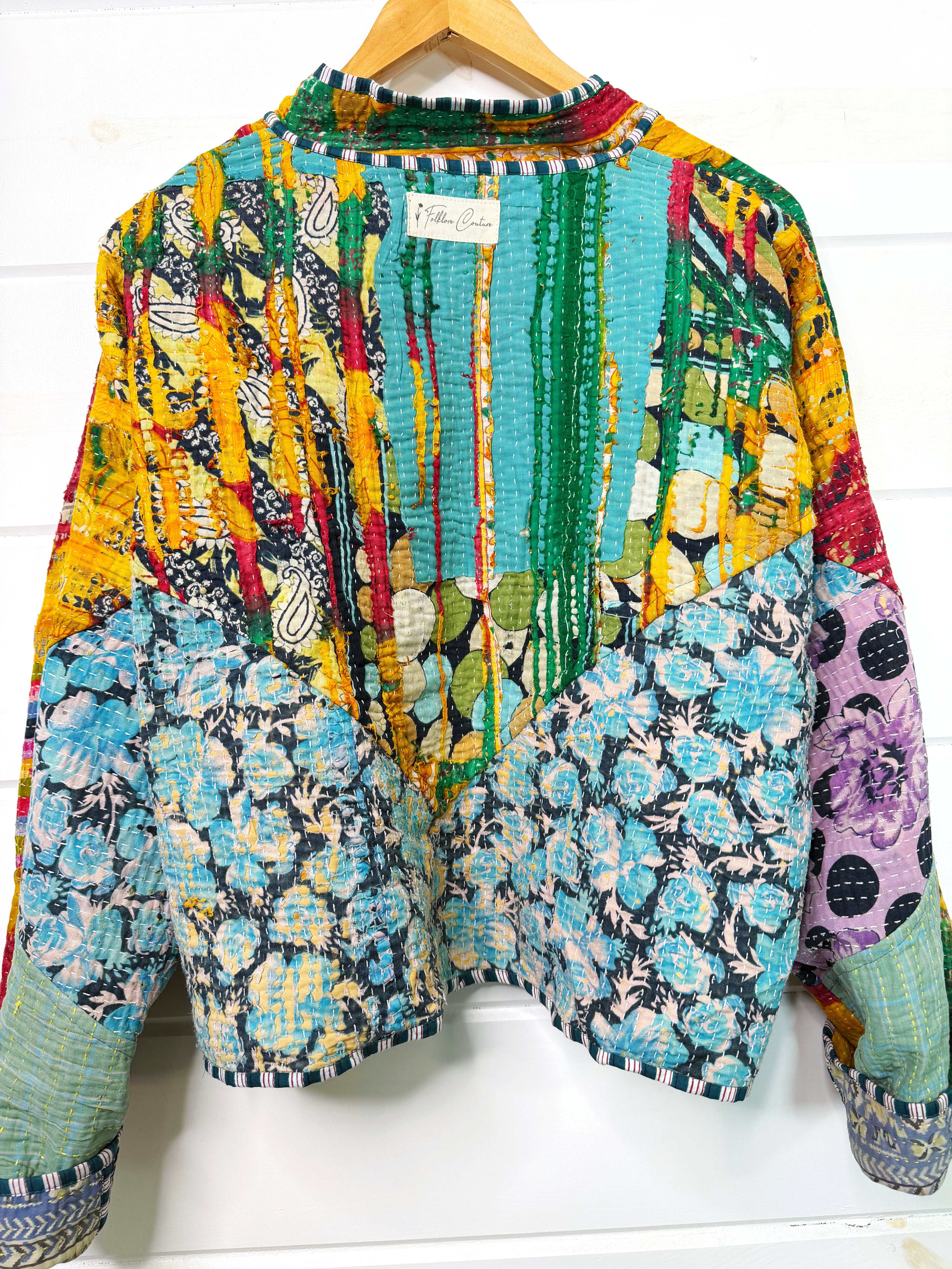 Patchwork Kantha Jacket – Quilted Reversible Blanket Coat