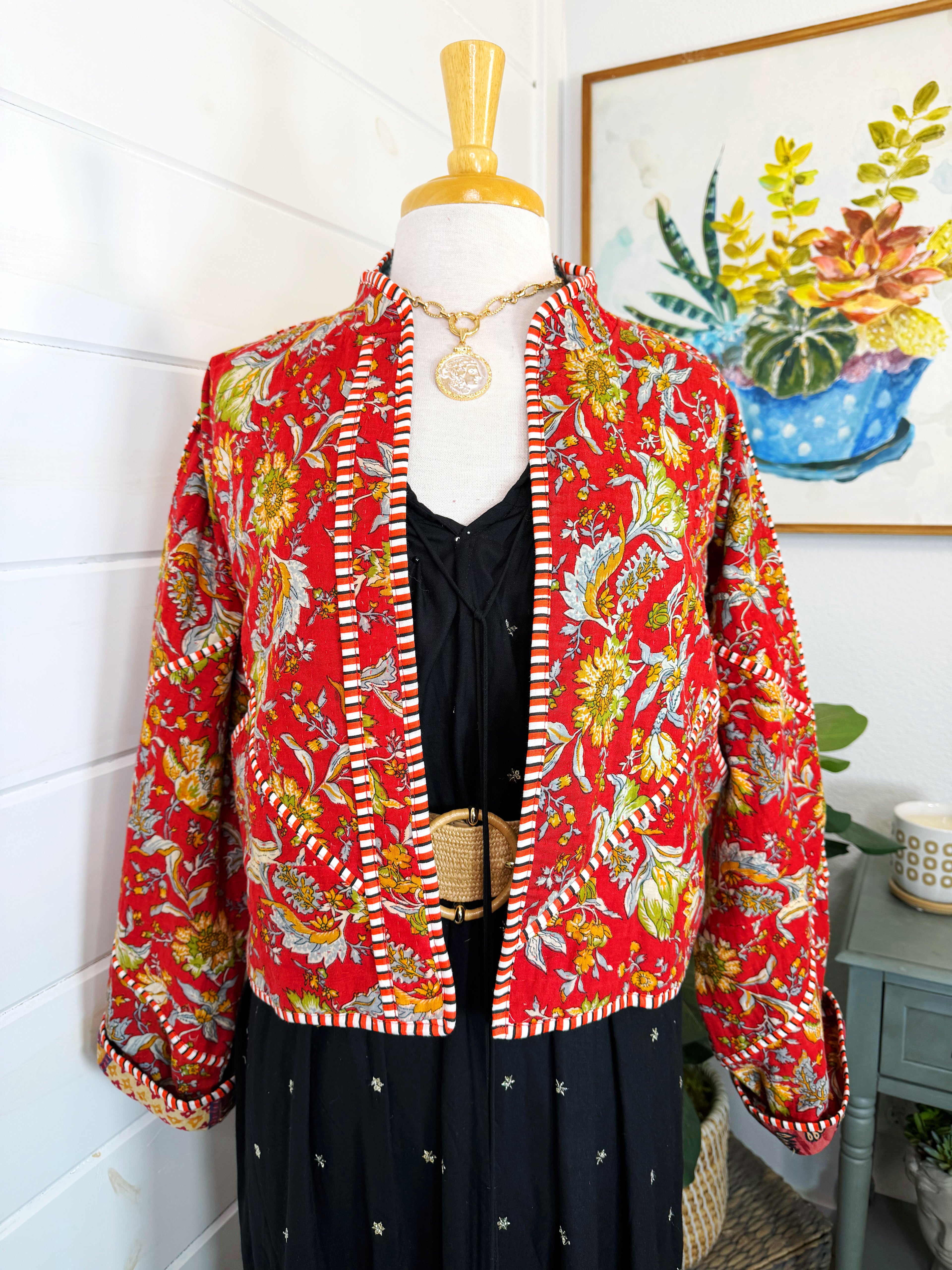 Patchwork Kantha Jacket – Quilted Reversible Blanket Coat