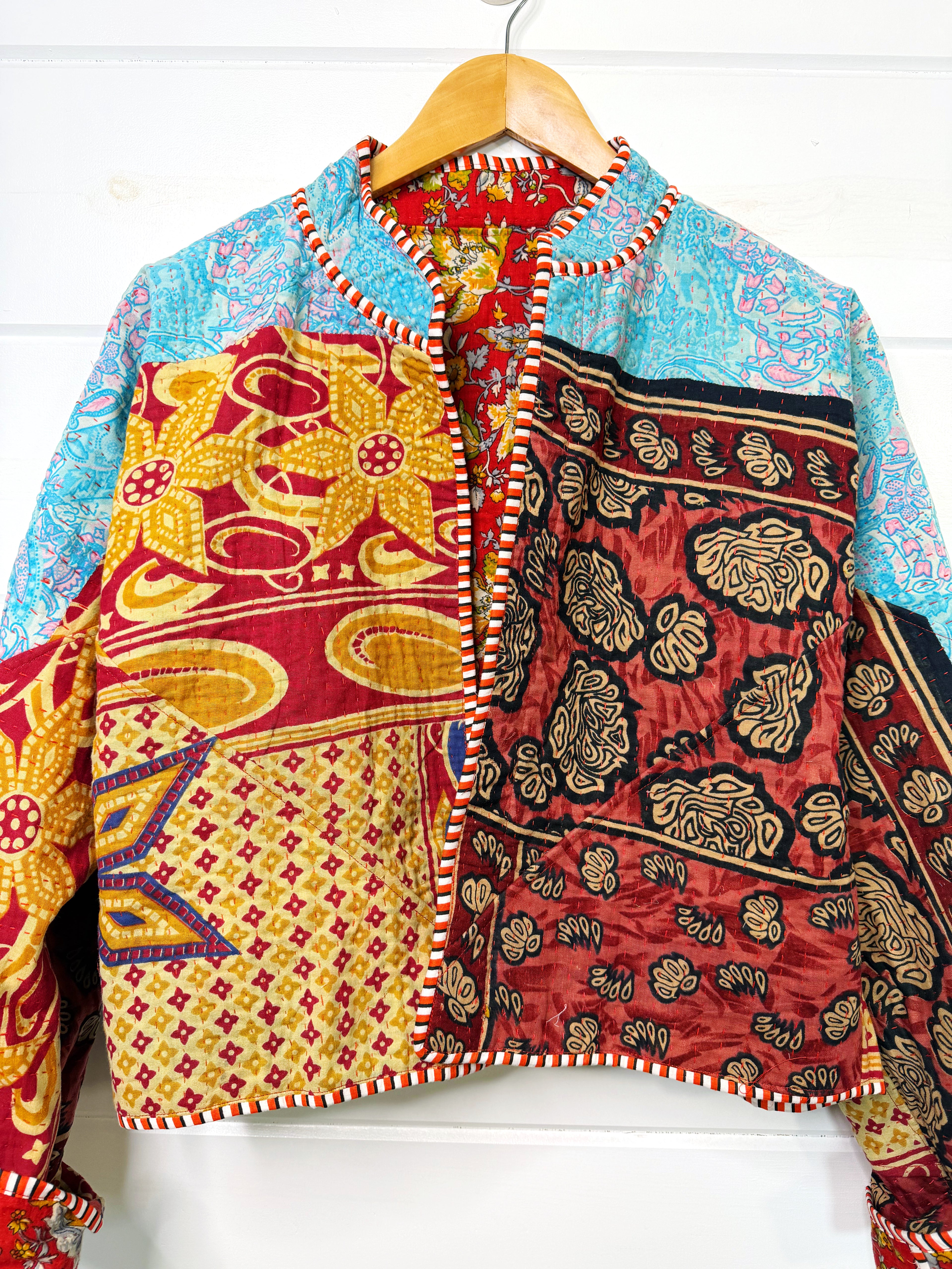 Patchwork Kantha Jacket – Quilted Reversible Blanket Coat