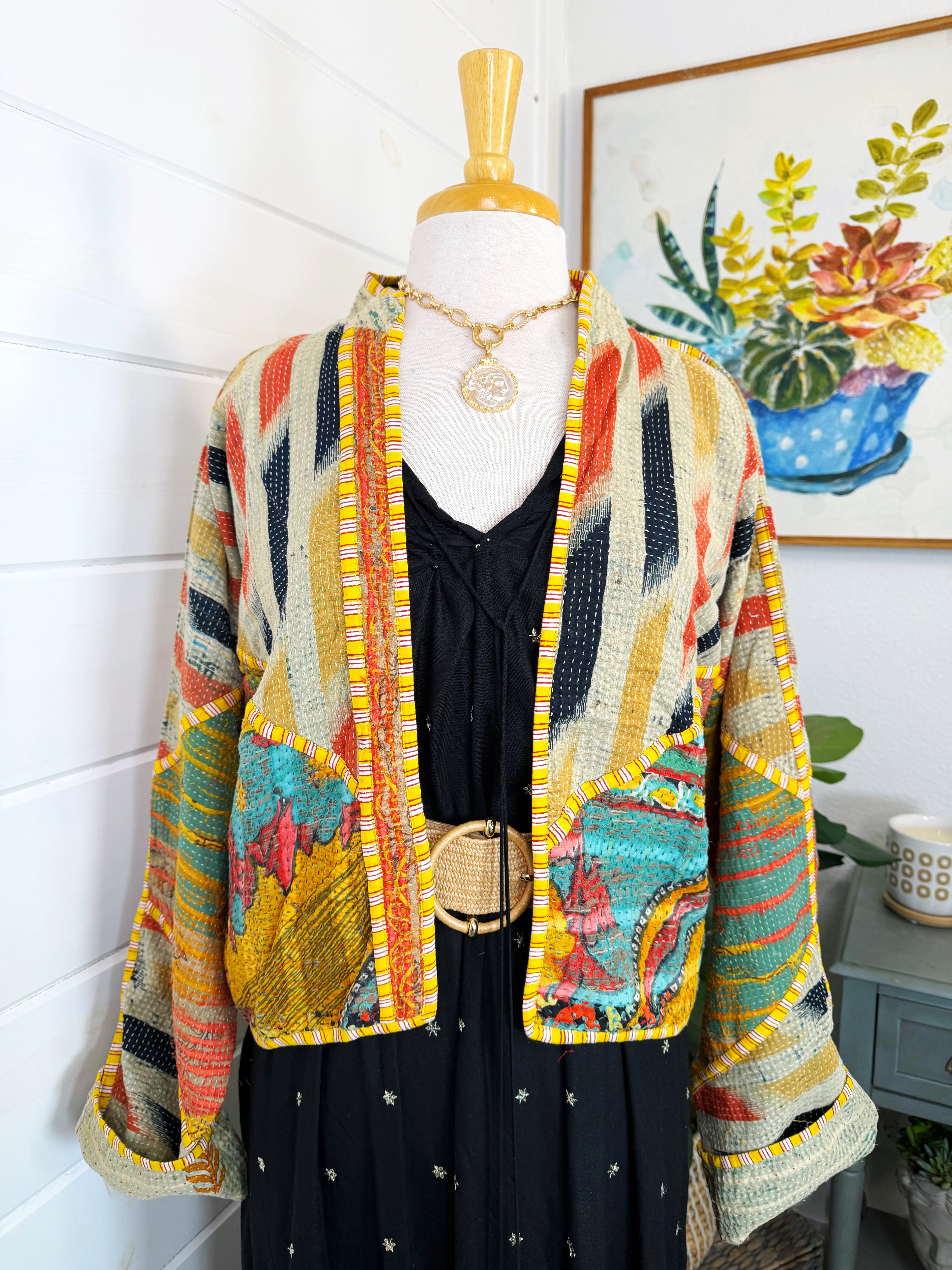 Patchwork Kantha Jacket – Quilted Reversible Blanket Coat